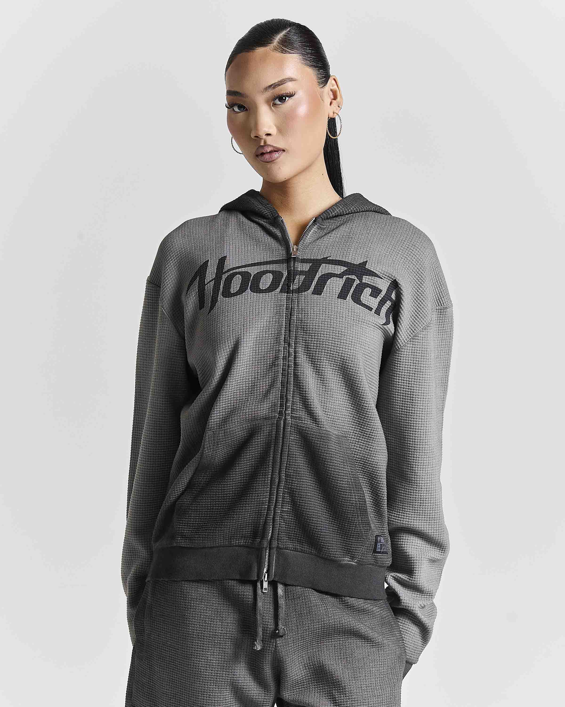 Fuel Zip Through Hoodie - Grey/Black