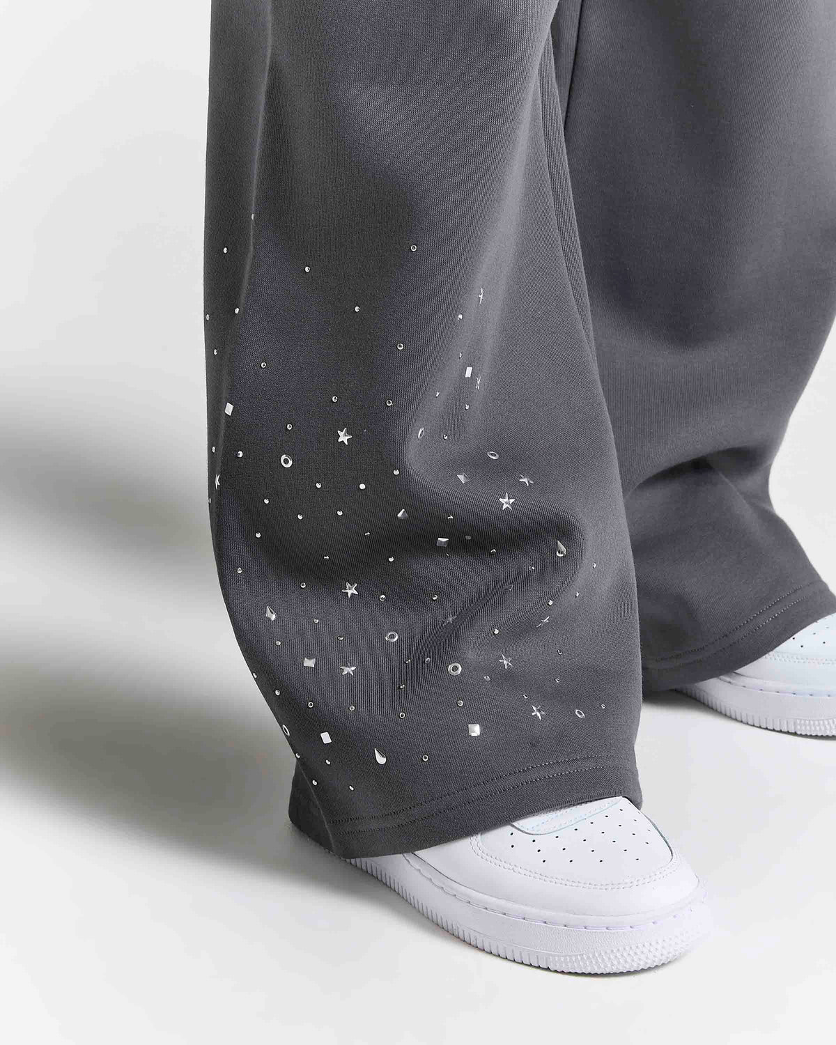 Clash Oversized Wide Leg Jogger - Grey/Silver