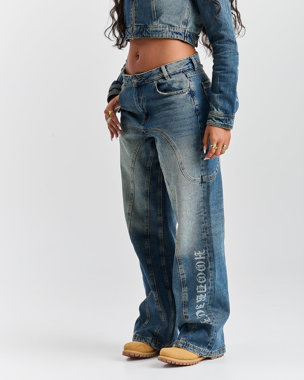 The Winner's Circle Snowdrift Wide Leg Jeans - Dirty Wash