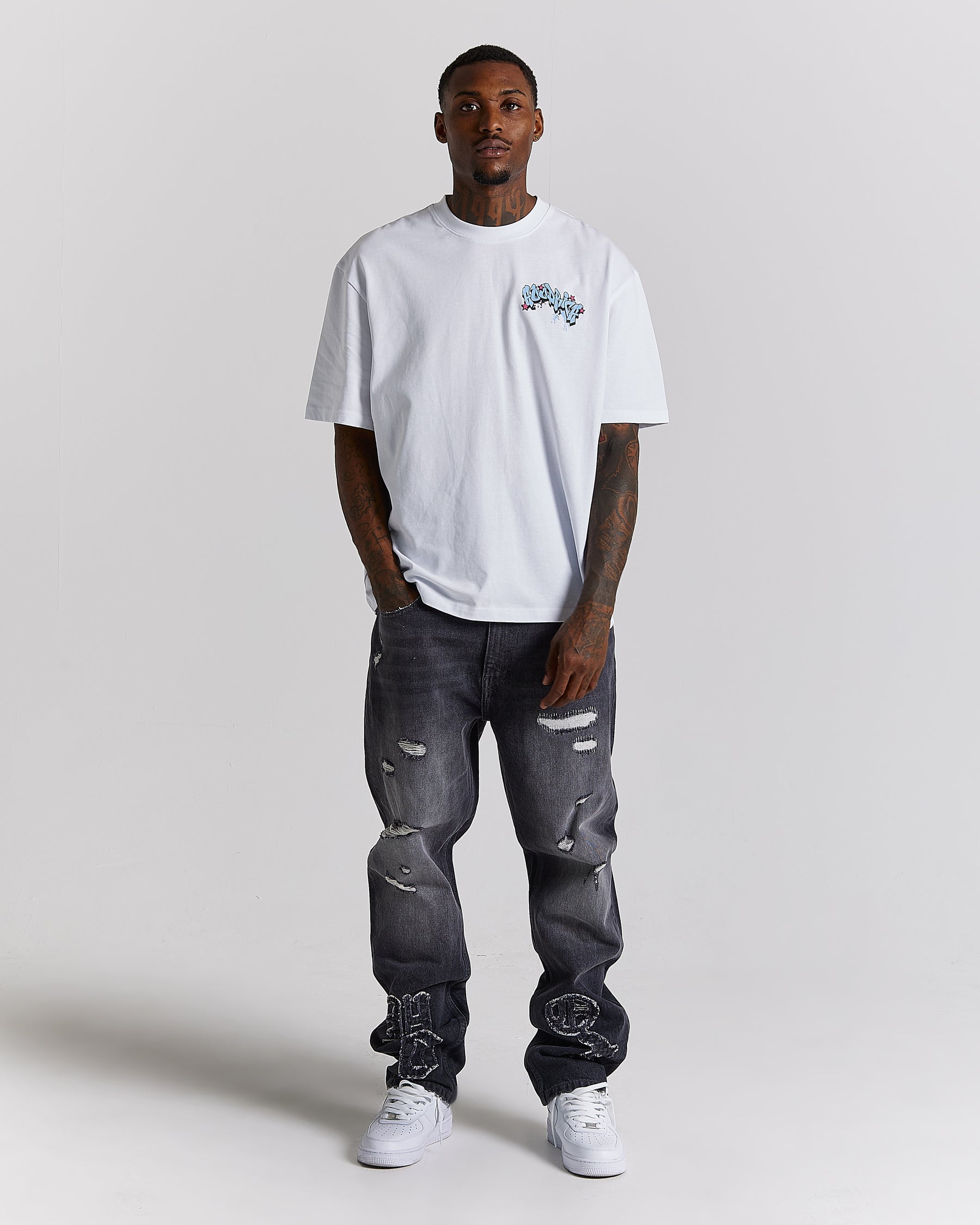 Segraff Oversized T-Shirt - White/Blue/Pink/Yellow
