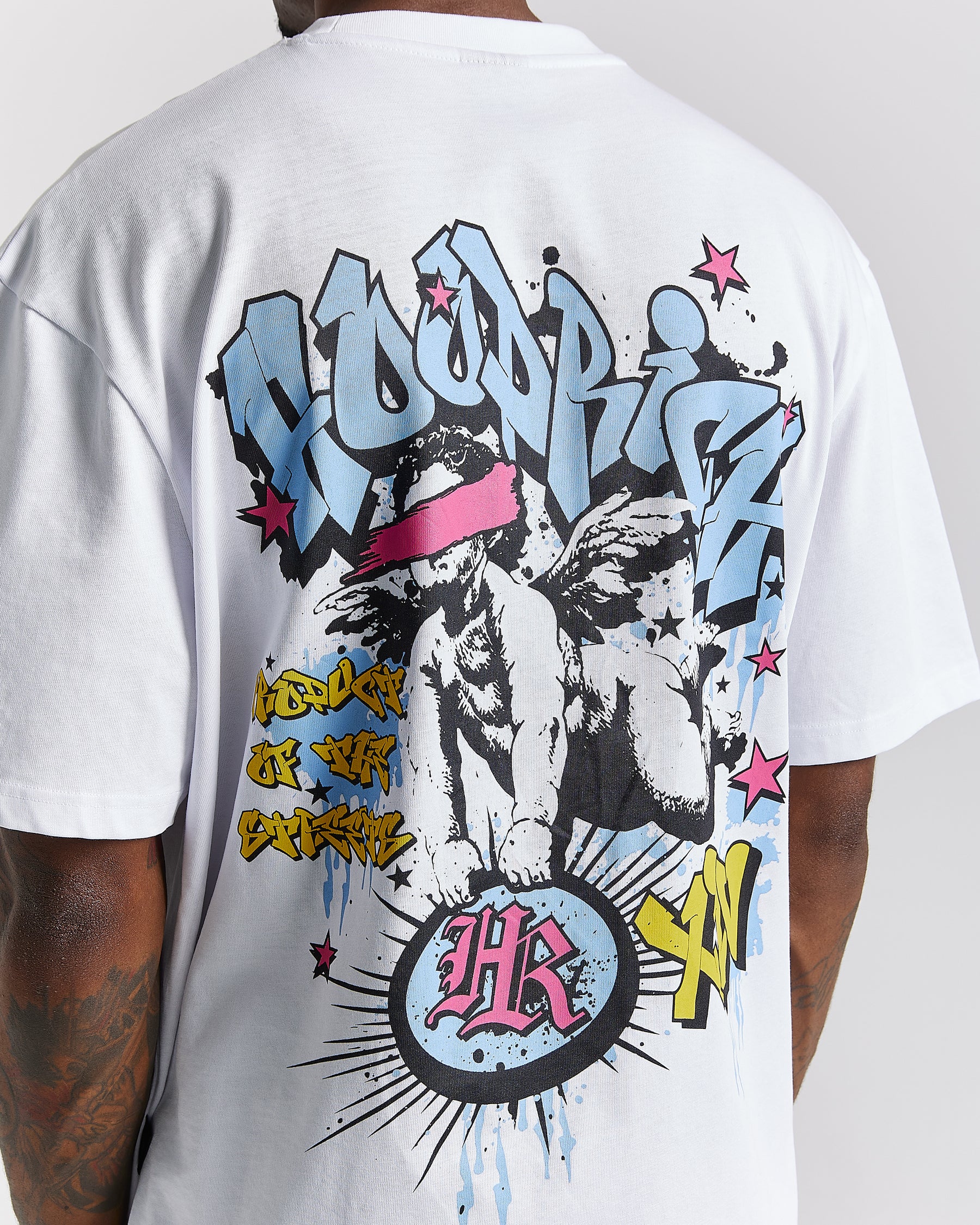 Segraff Oversized T-Shirt - White/Blue/Pink/Yellow