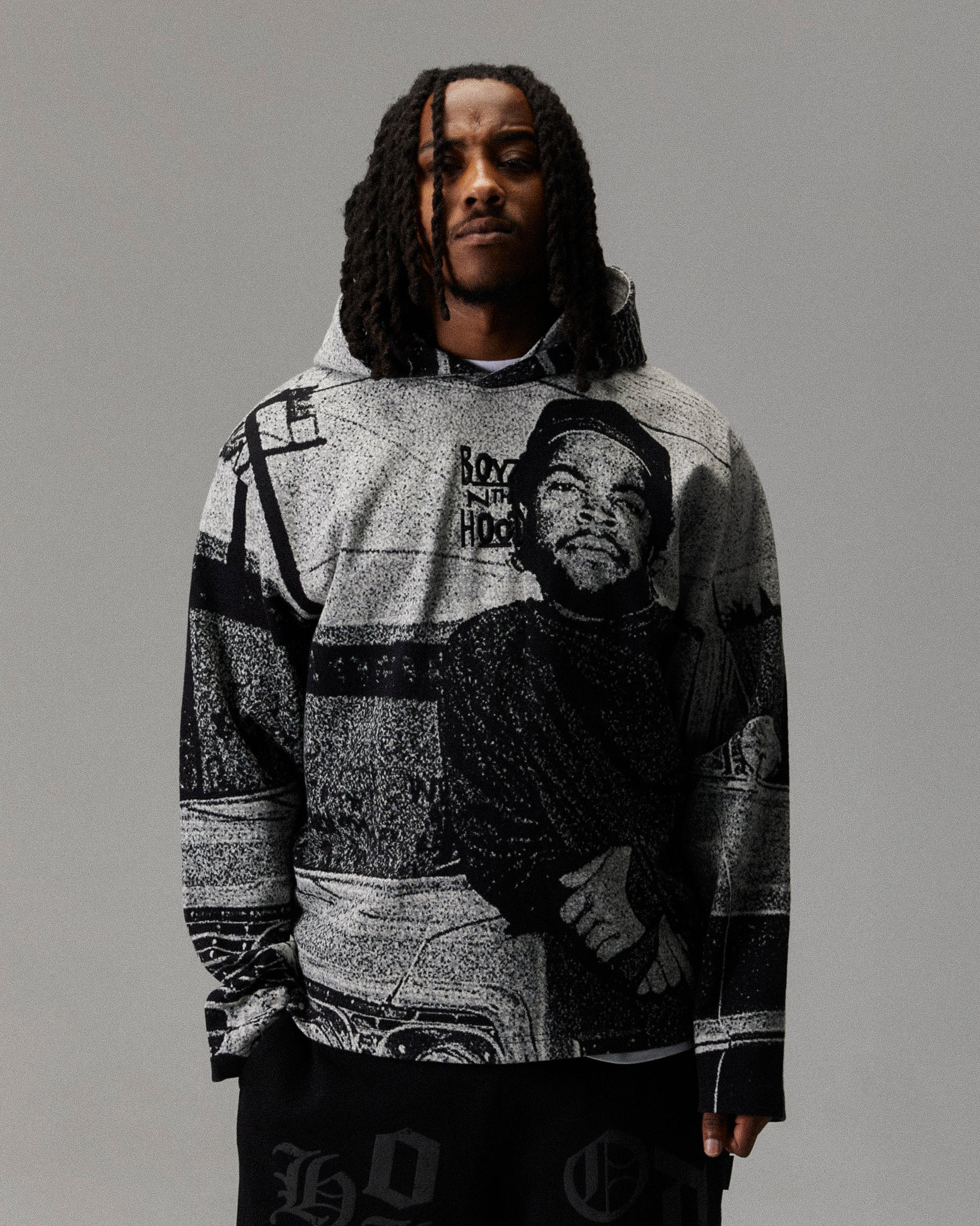 Cruz Boyz N The Hood Tapestry Hoodie - Black/Grey