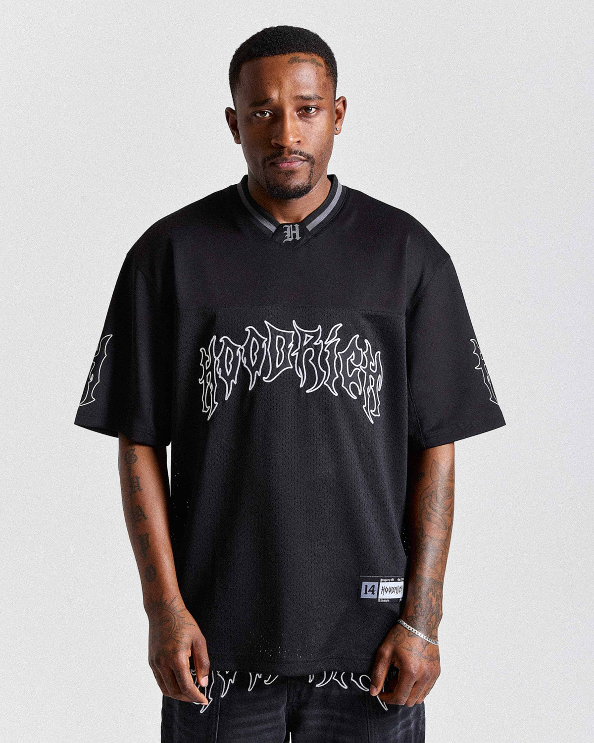 Spectral Oversized Mesh Jersey - Black/White