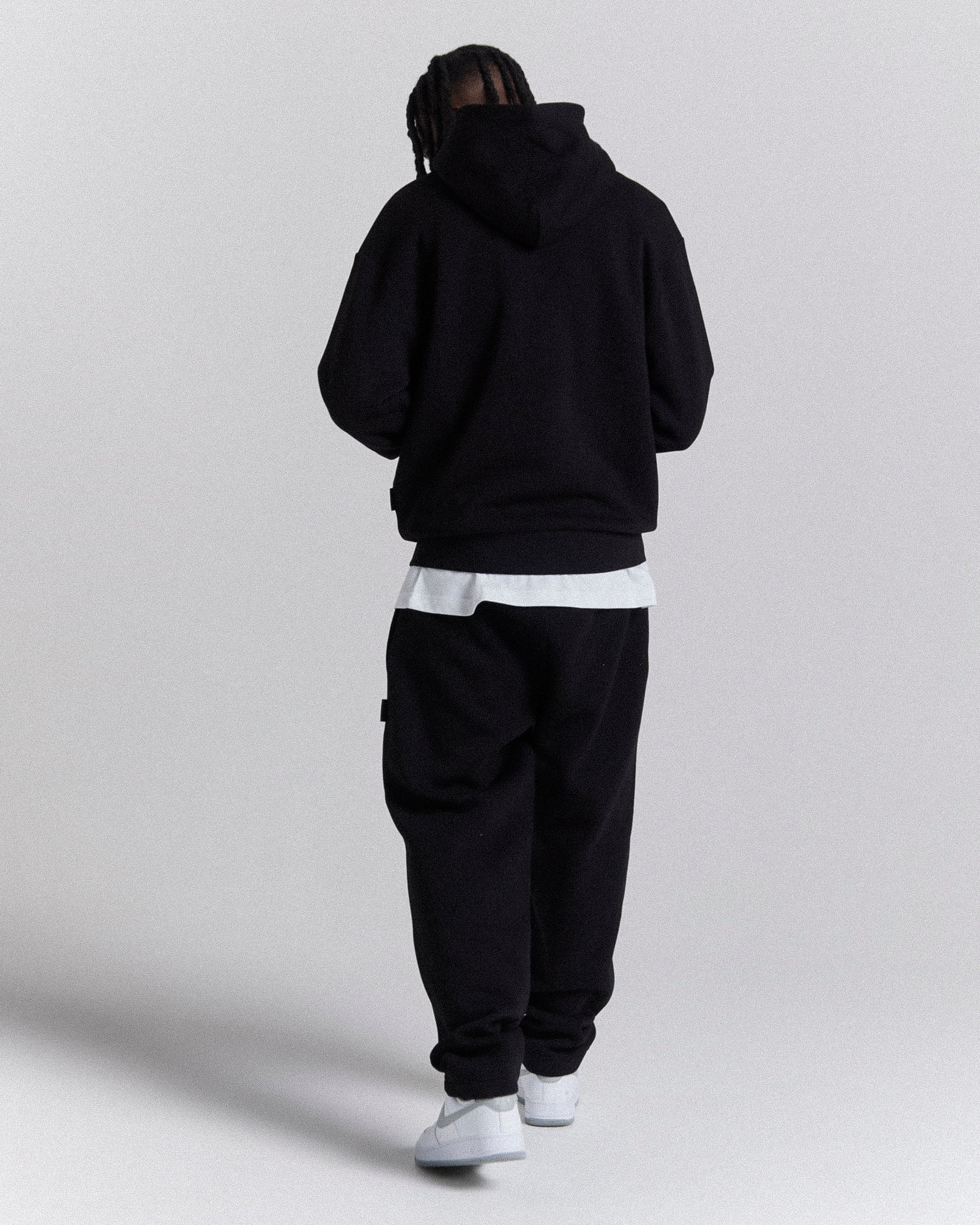 Galaxy Oversized Zip Hoodie - Black/White