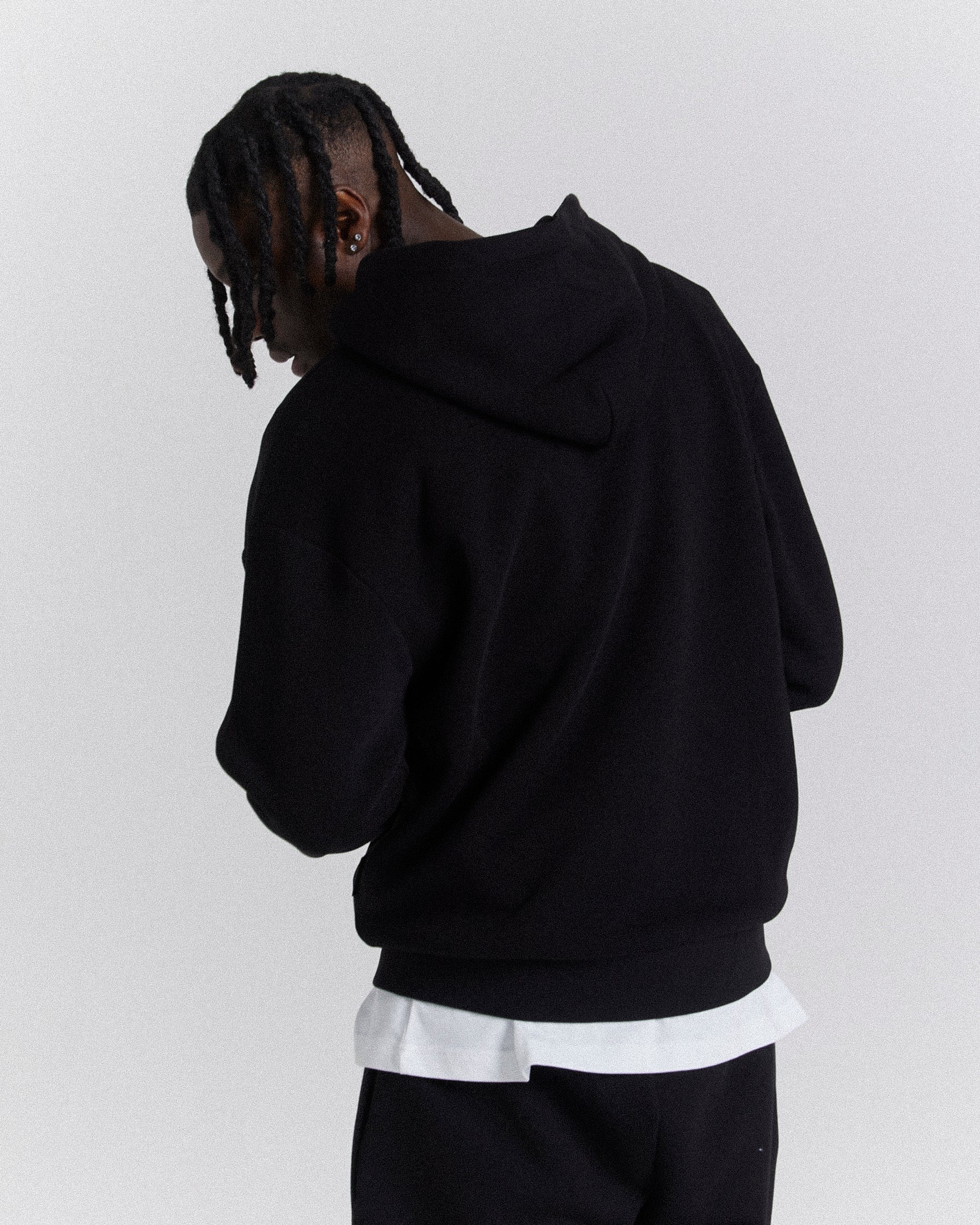 Galaxy Oversized Zip Hoodie - Black/White