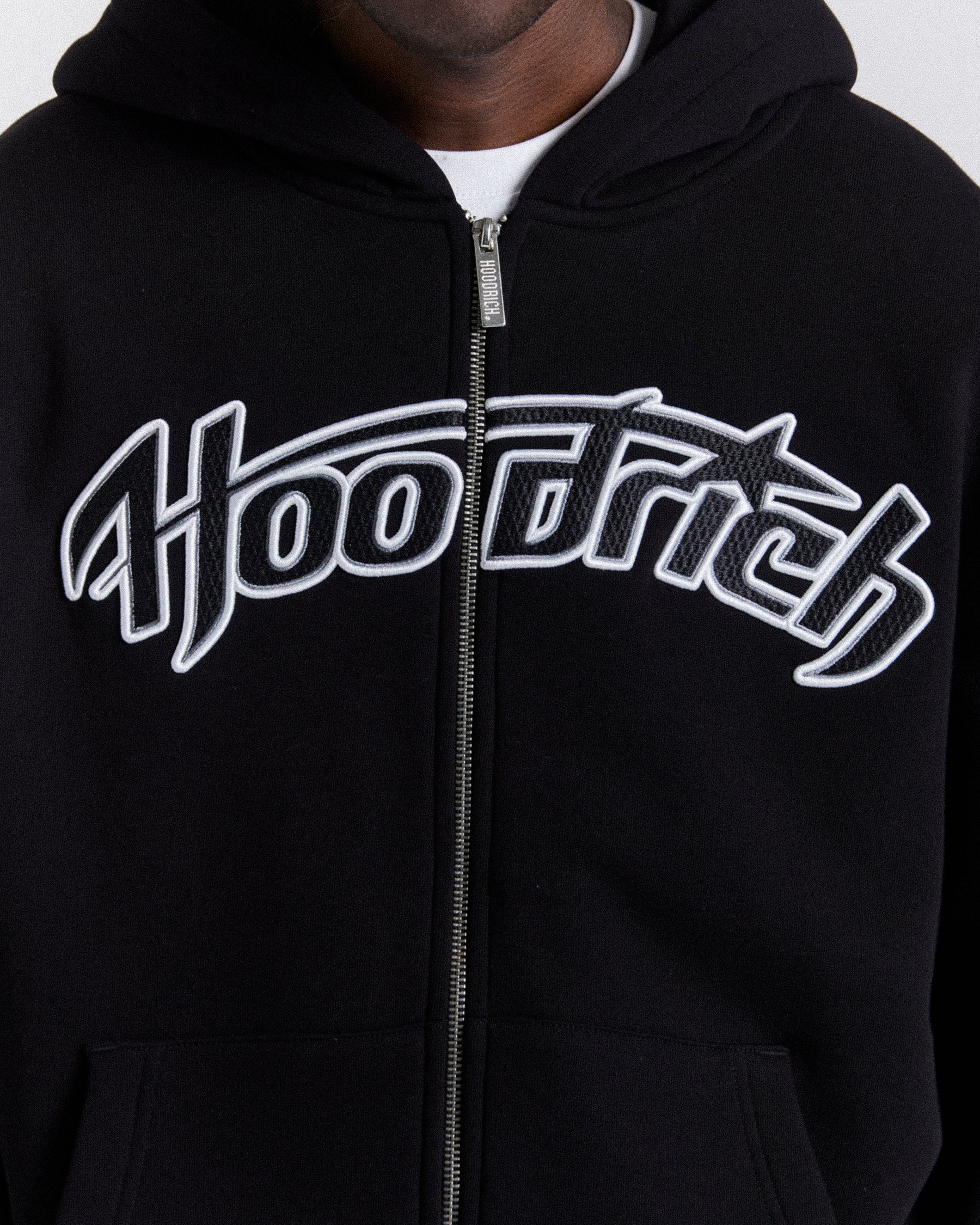Galaxy Oversized Zip Hoodie - Black/White