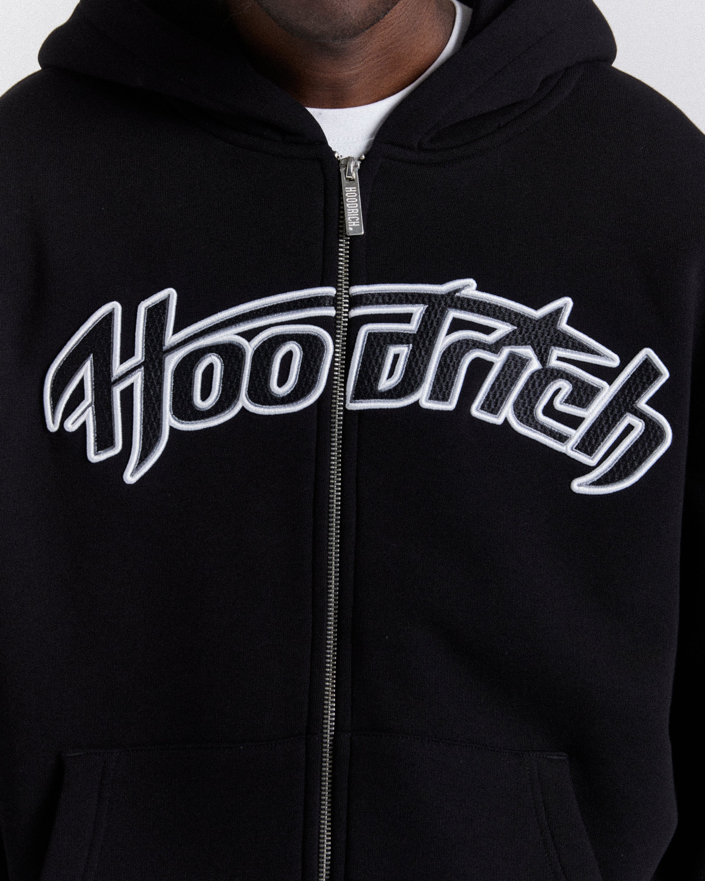 Galaxy Oversized Zip Hoodie - Black/White