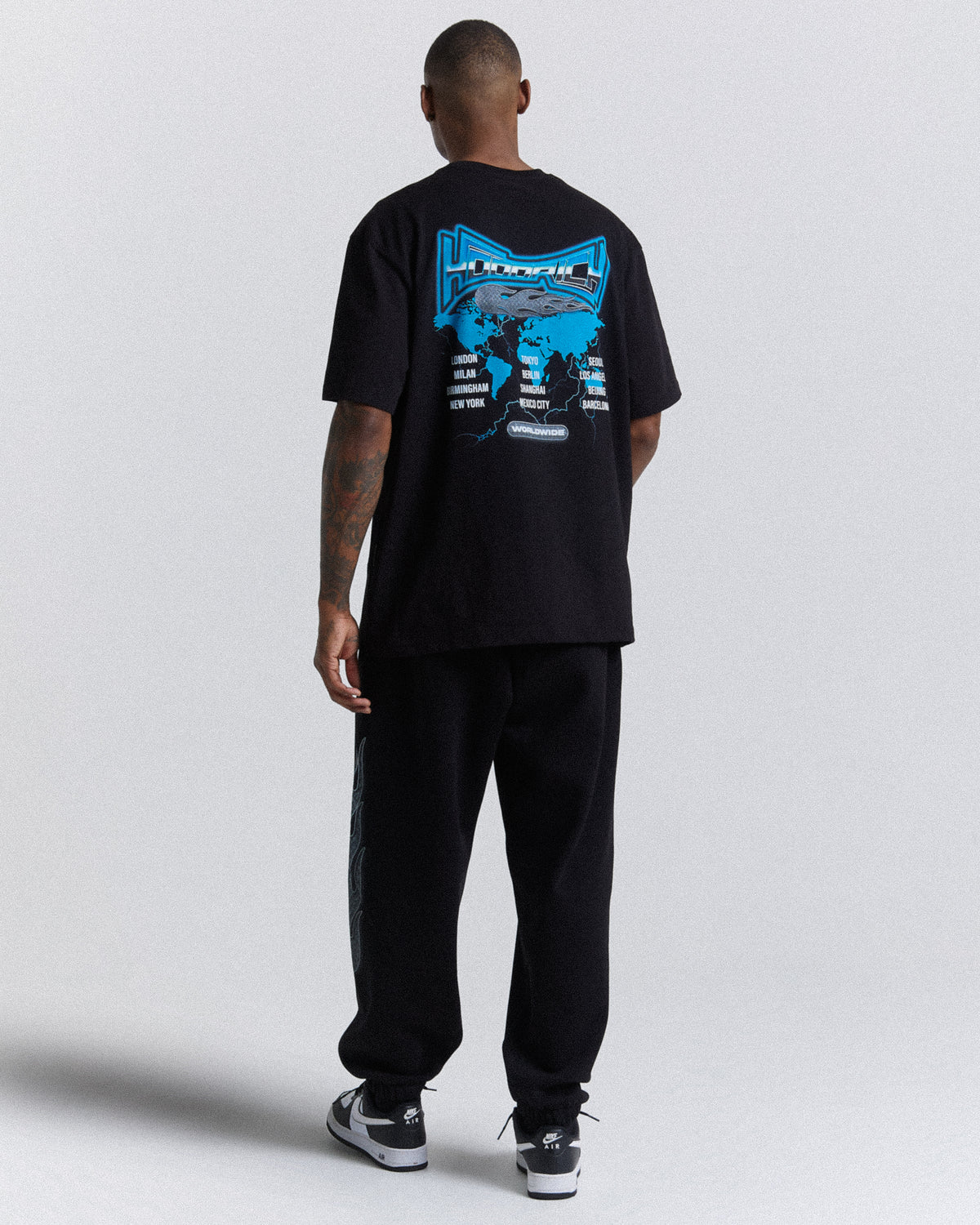 Worldwide Oversized T-Shirt - Black/White/Blue