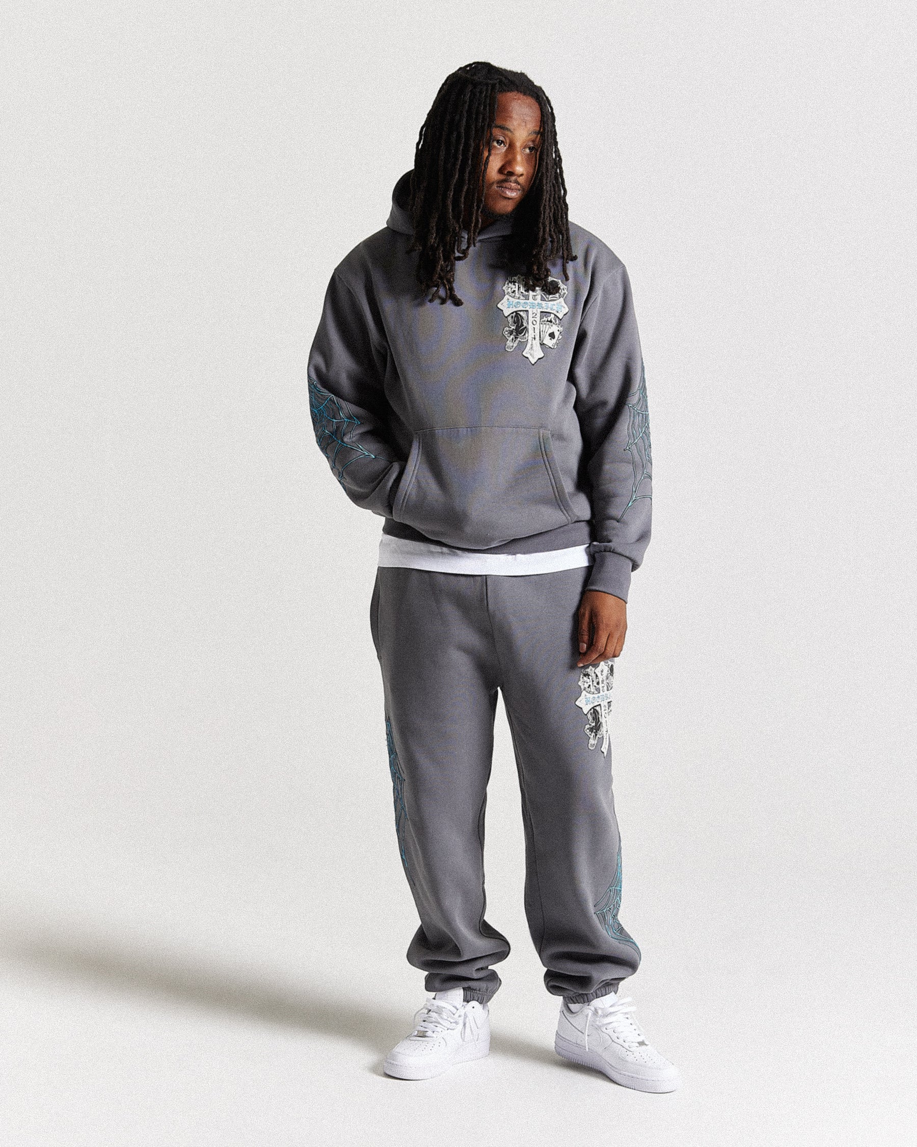 Cross Oversized Jogger - Grey/Blue