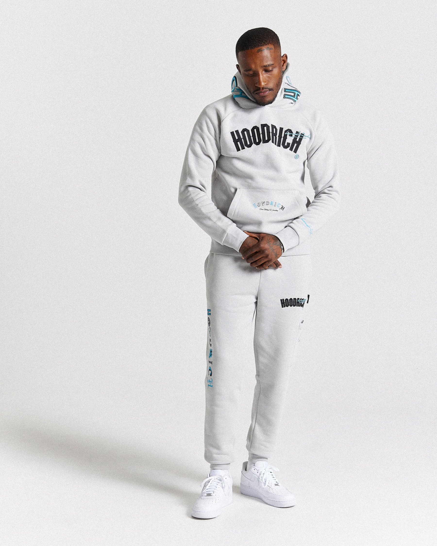 Heat Hoodie - Light Grey/Black/Blue