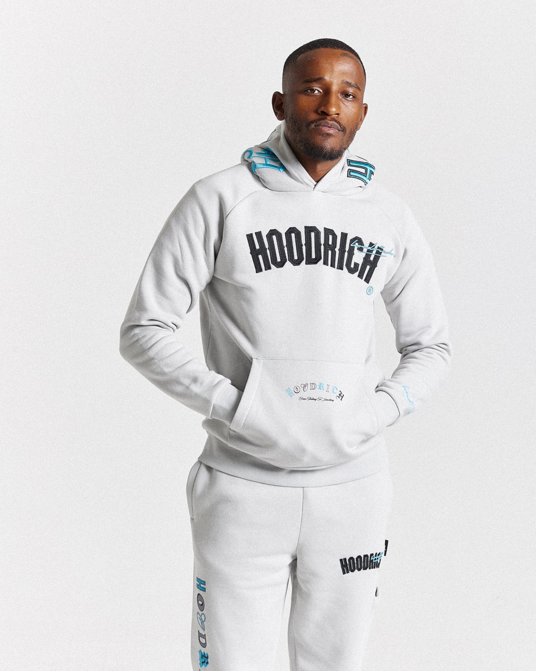 Heat Hoodie - Light Grey/Black/Blue