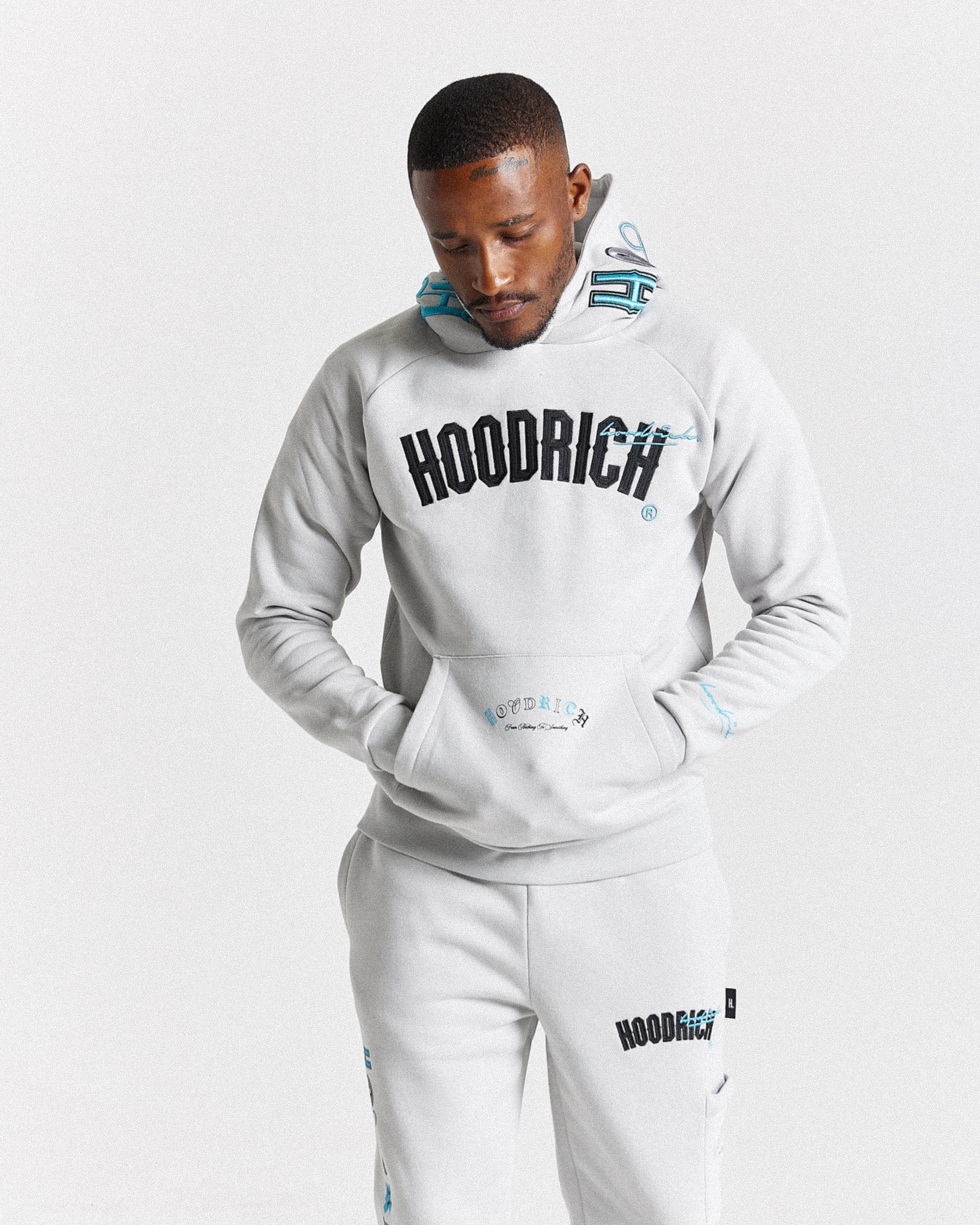 Heat Hoodie - Light Grey/Black/Blue