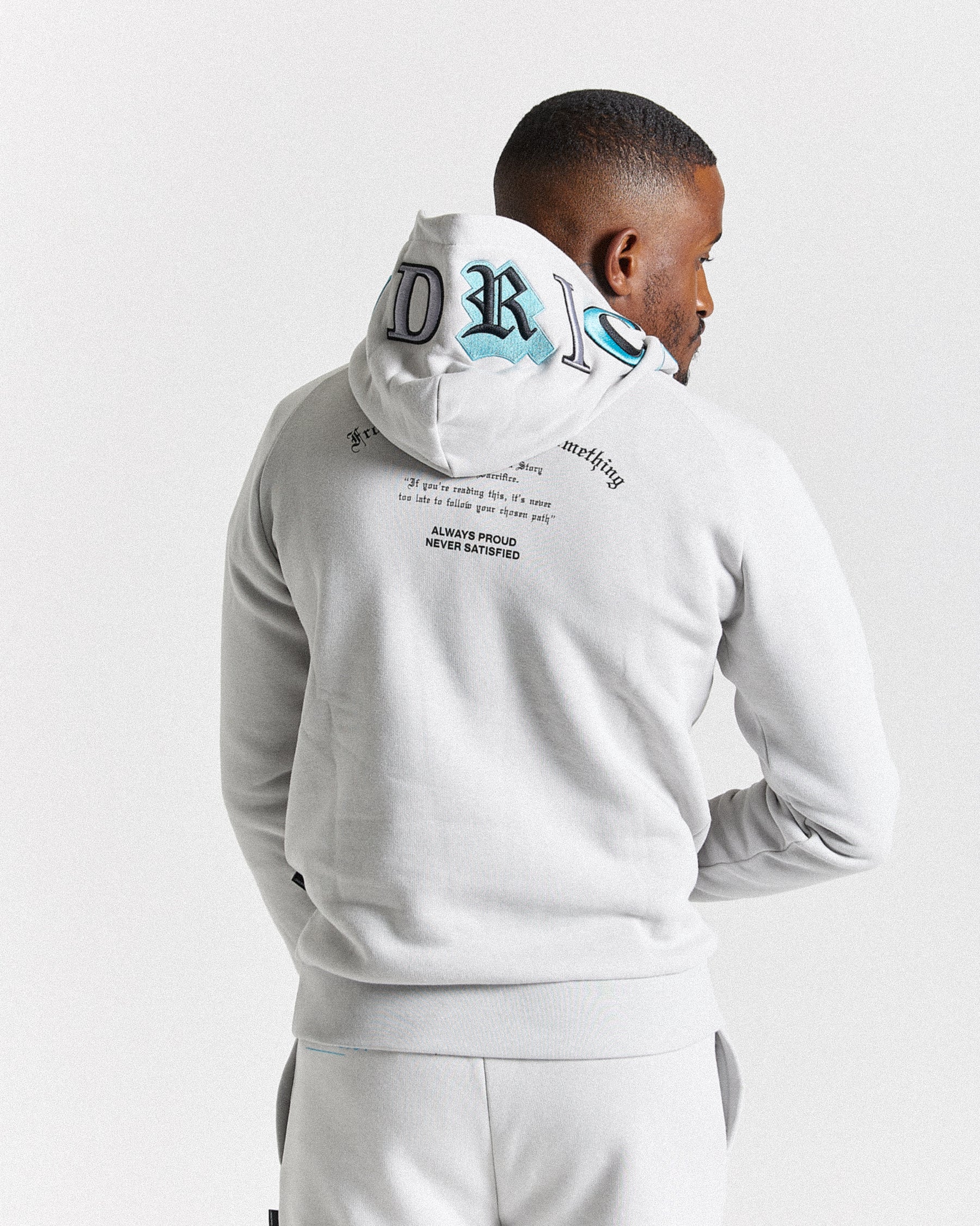 Heat Hoodie - Light Grey/Black/Blue