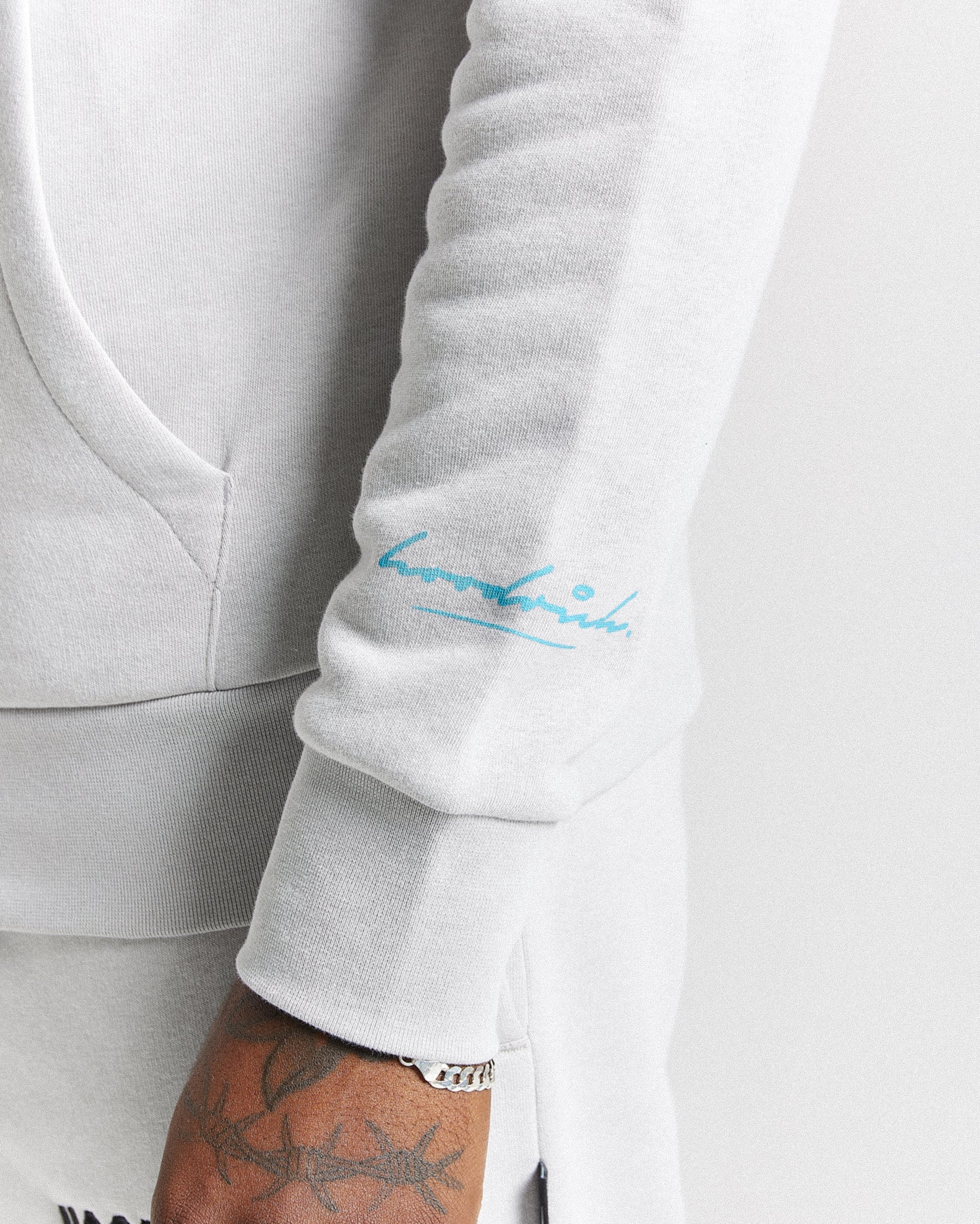 Heat Hoodie - Light Grey/Black/Blue