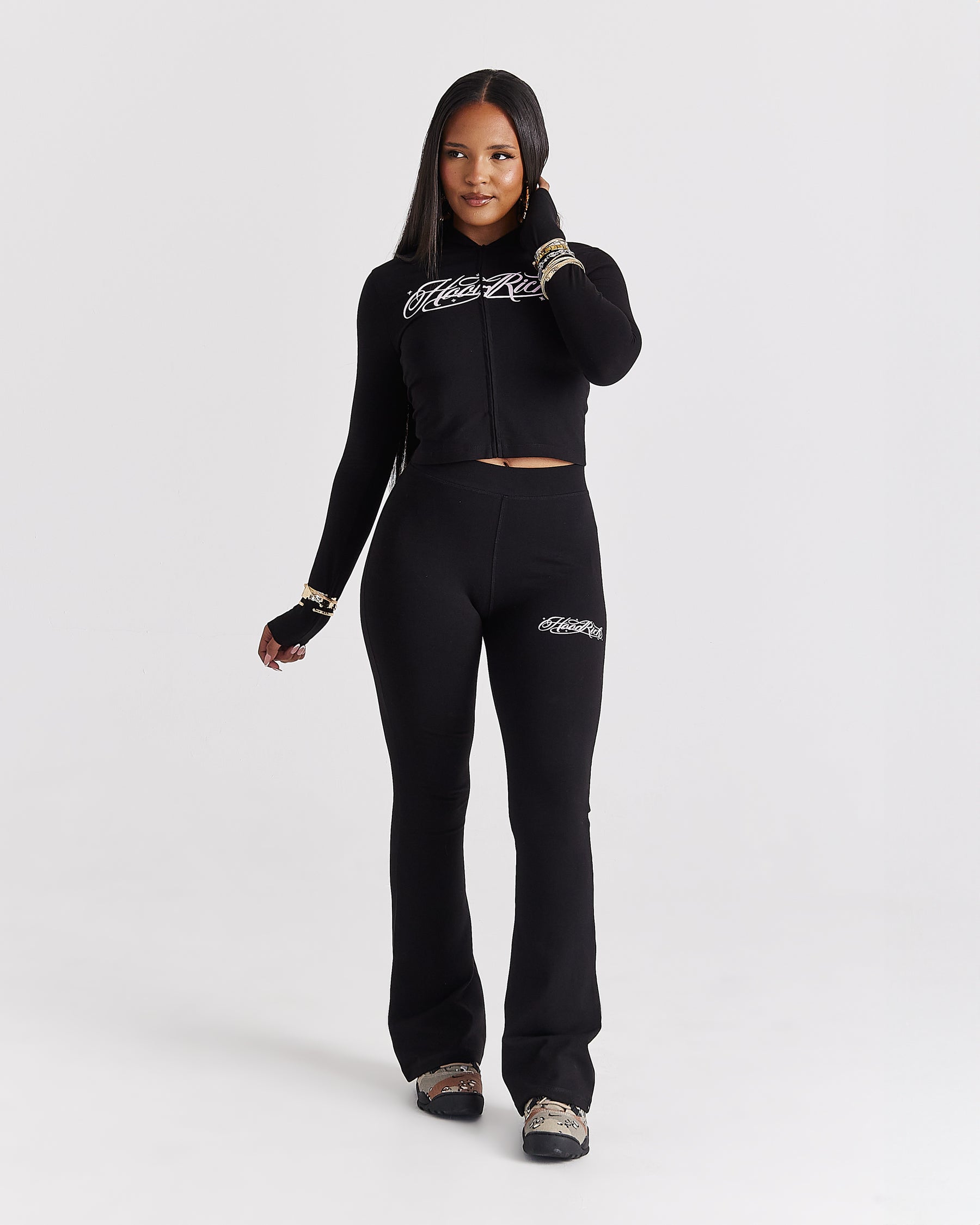 Solace Flare Leggings - Black/Pink