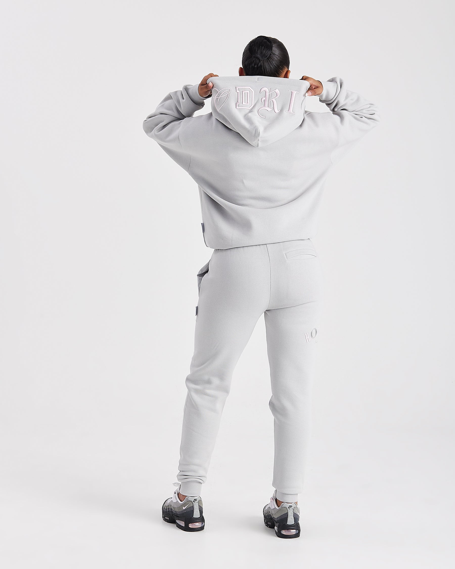 Calor Oversized Hoodie - Light Grey/Pink