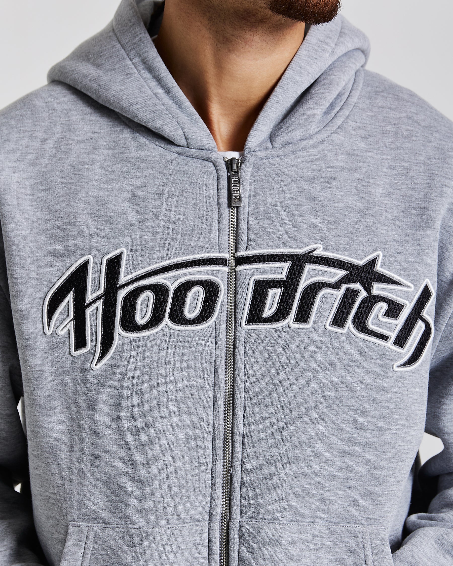Galaxy Oversized Zip Hoodie - Grey/Black