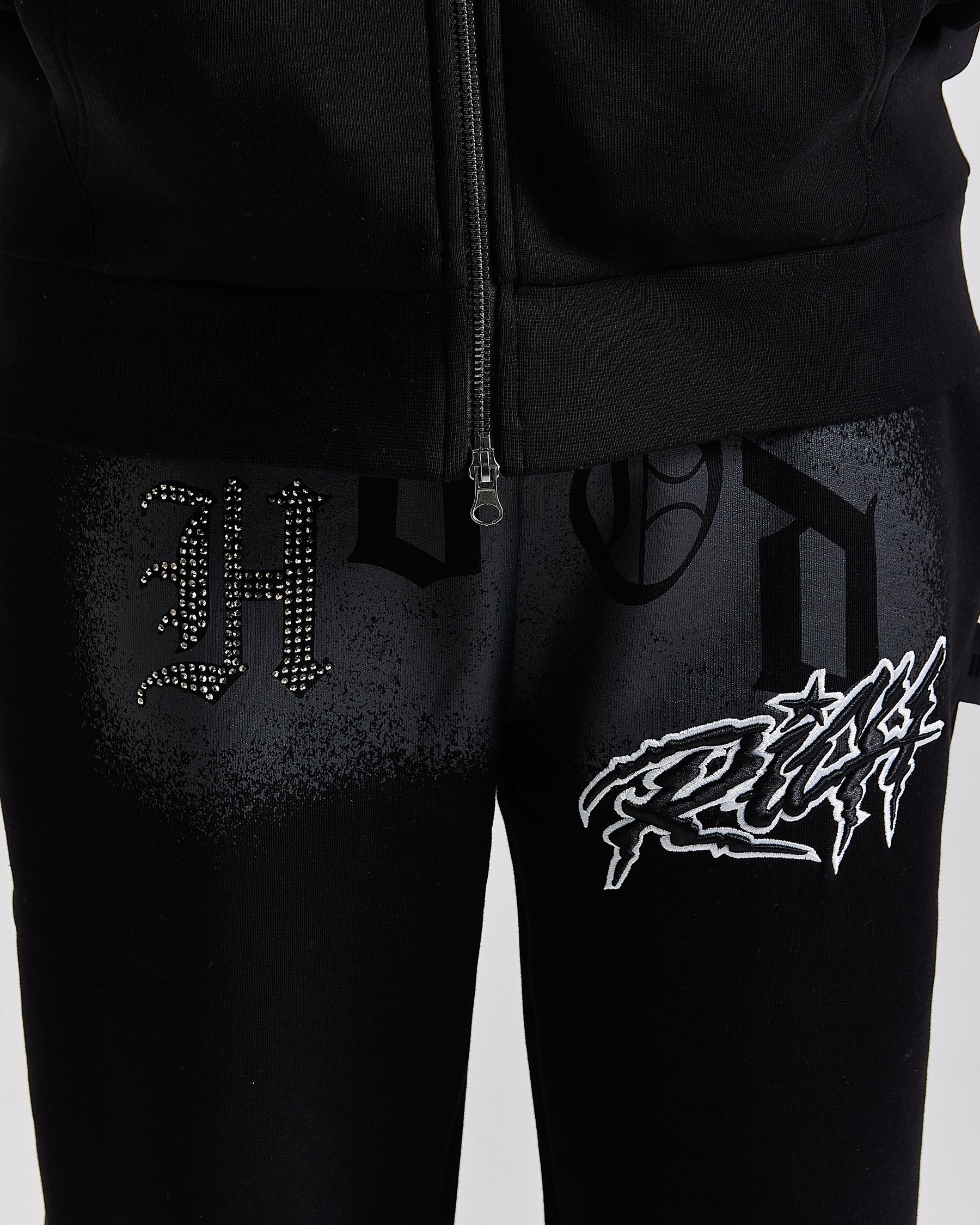 Iron Oversized Open Hem Jogger - Black/Grey/White