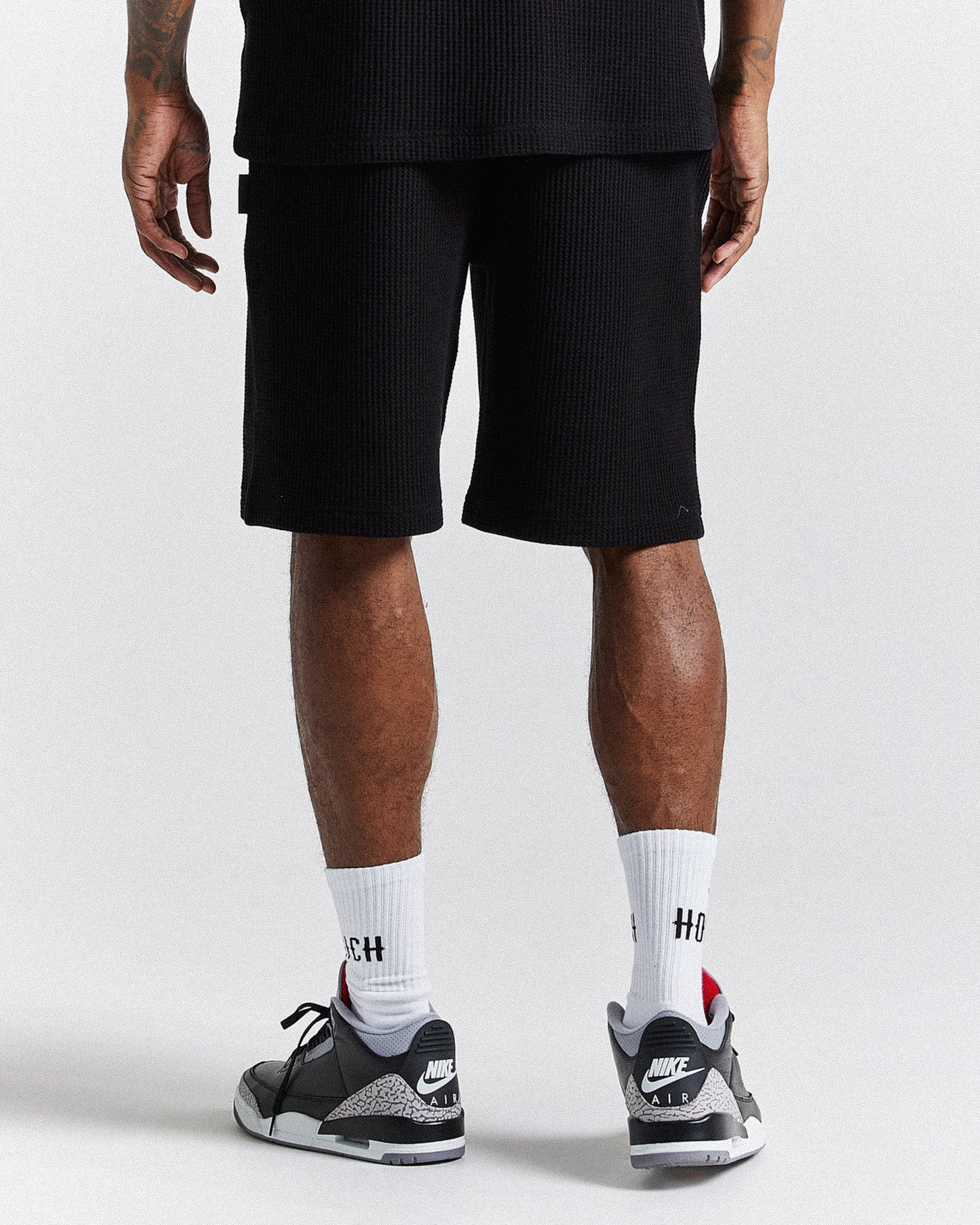 Chroma Waffle Oversized Shorts - Black/White