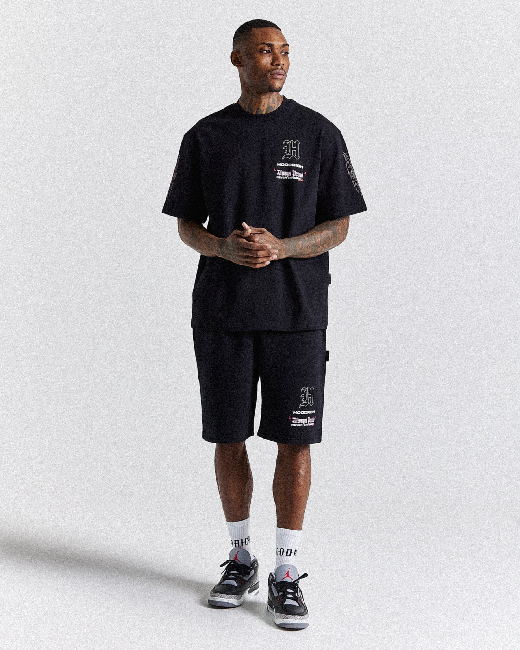 Chroma Oversized Shorts - Black/White/Pink