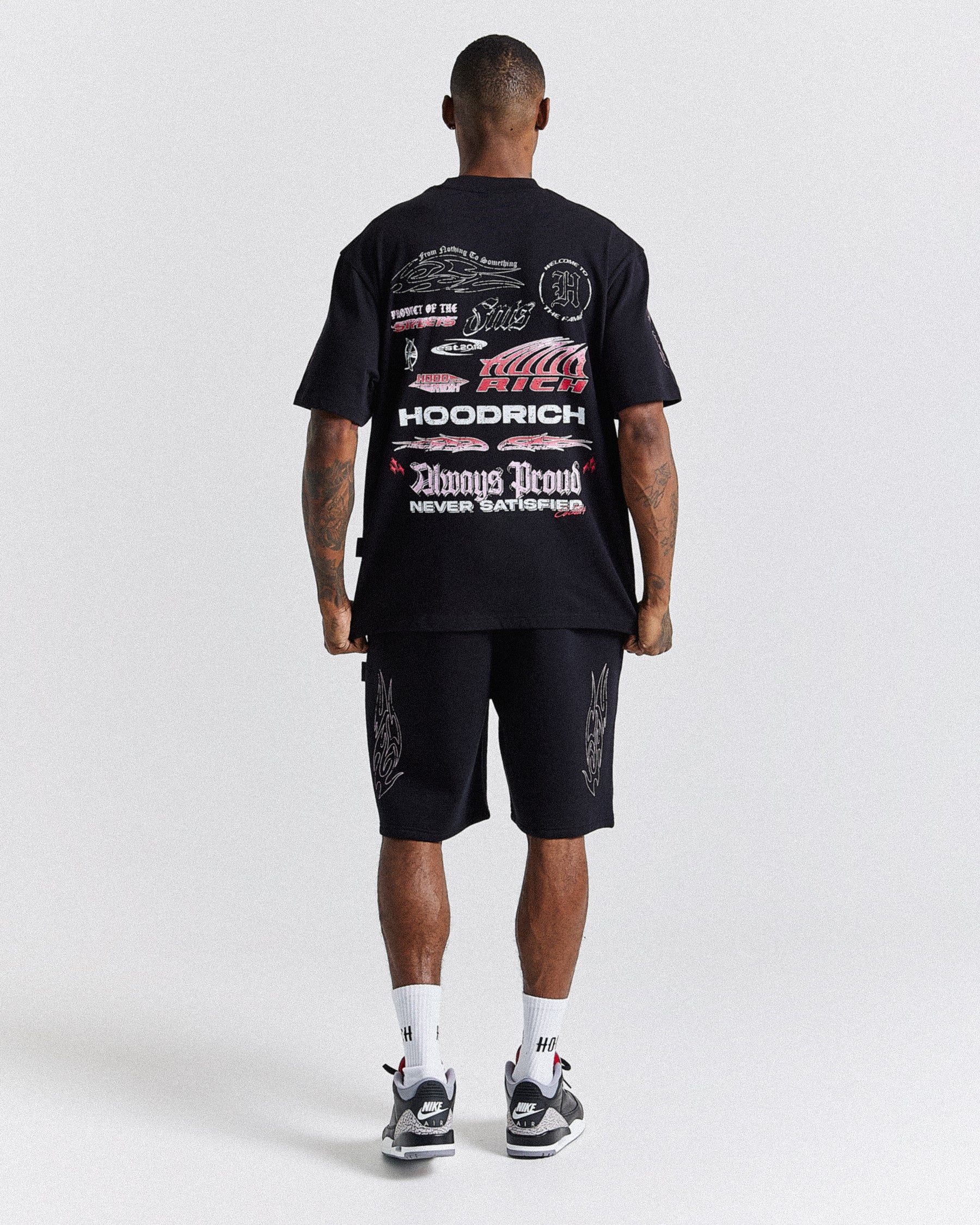 Chroma Oversized Shorts - Black/White/Pink