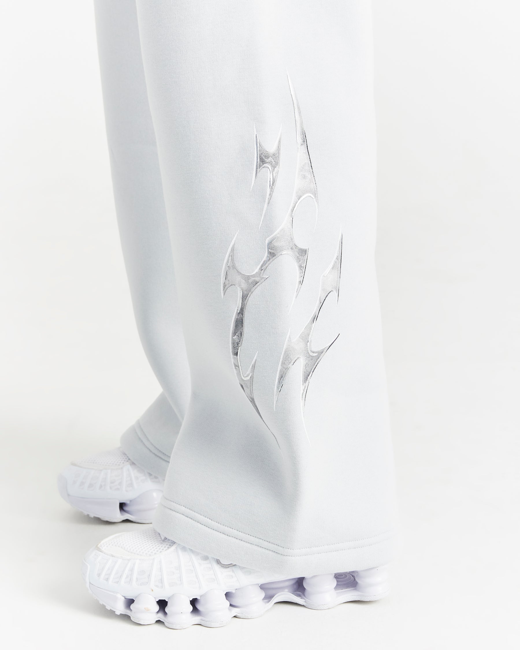 Spark Wide Leg Joggers - Off White/Silver