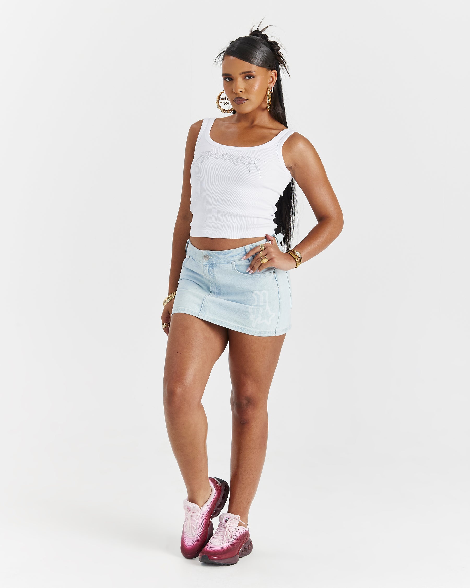 Totem Mini Skirt - Light Blue Wash