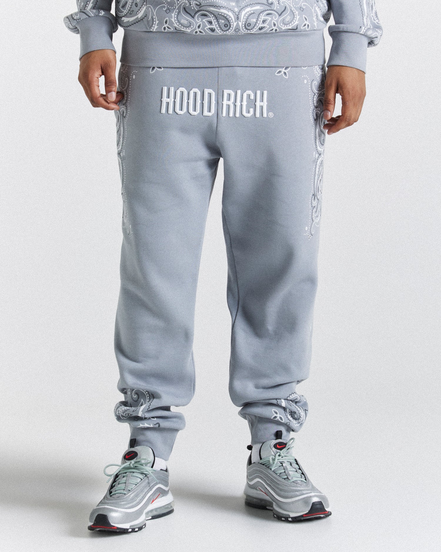 Motif Joggers - Grey/White