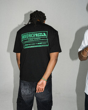 Rizla Premium Oversized T-Shirt - Black/Green