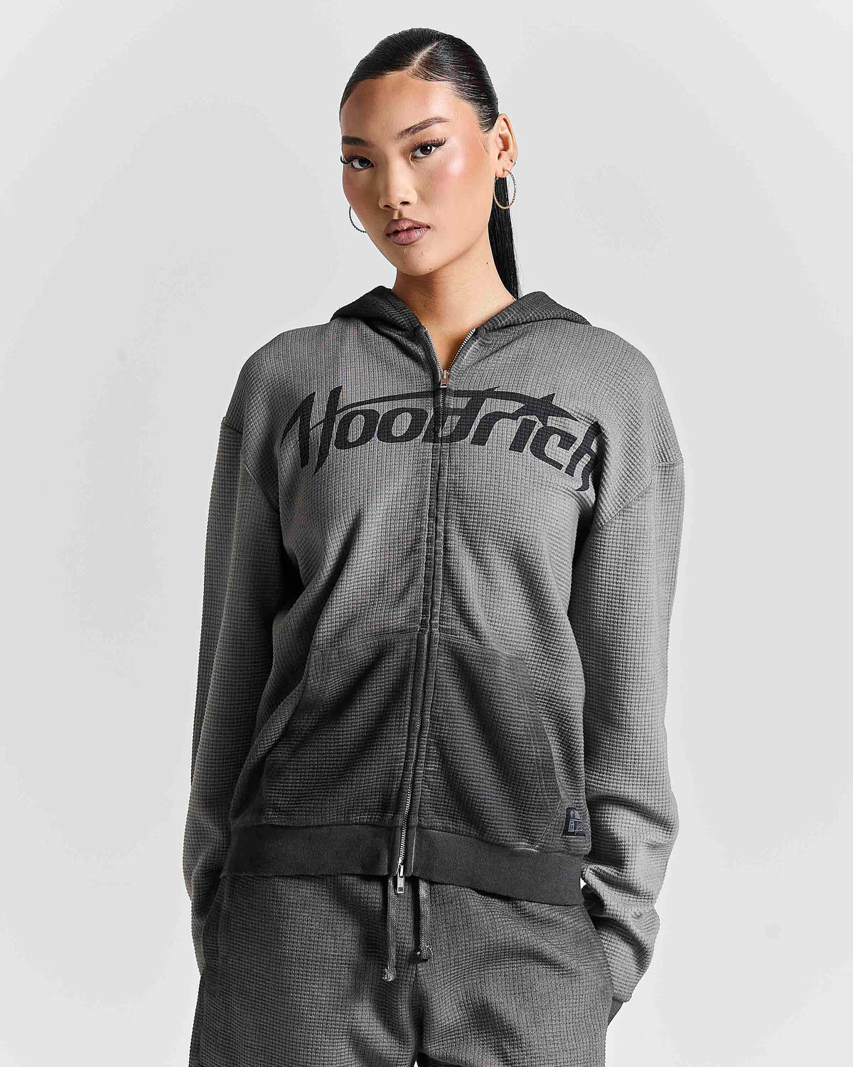 Fuel Zip Through Hoodie - Grey/Black
