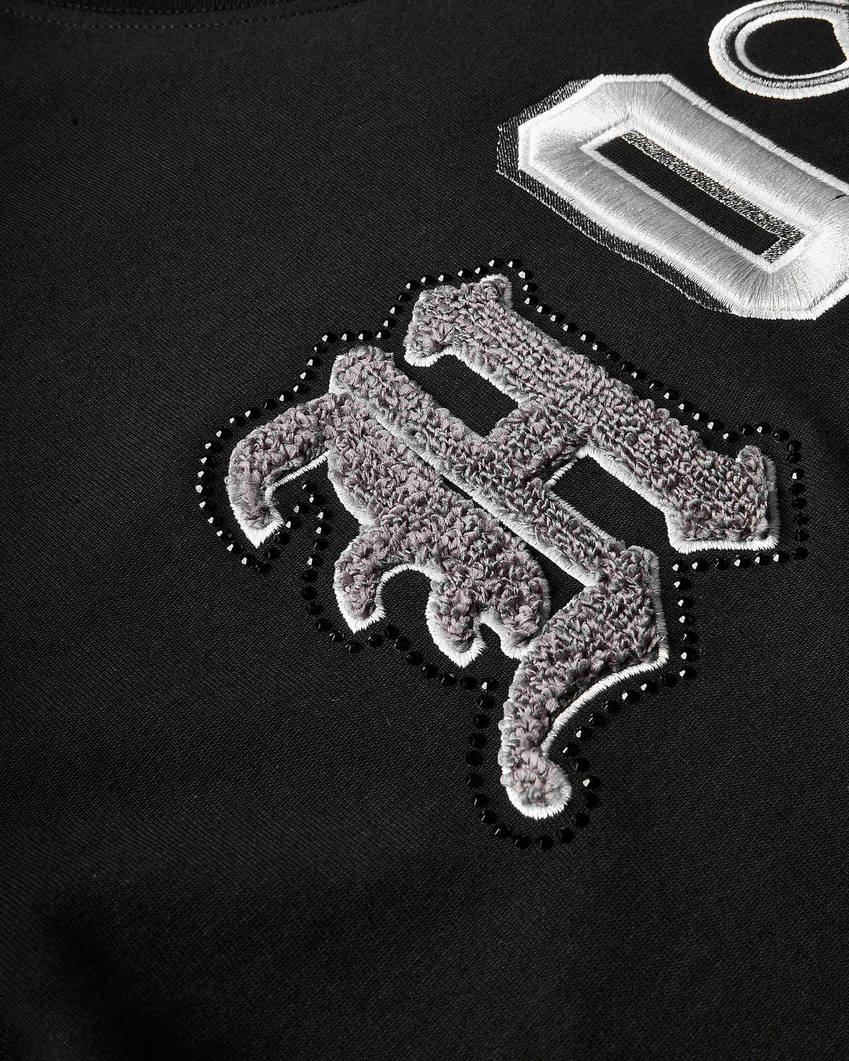 Displays the Black lava smoke 'Hoodrich' branded Forza Oversized T-shirt featuring the hoodrich branding details