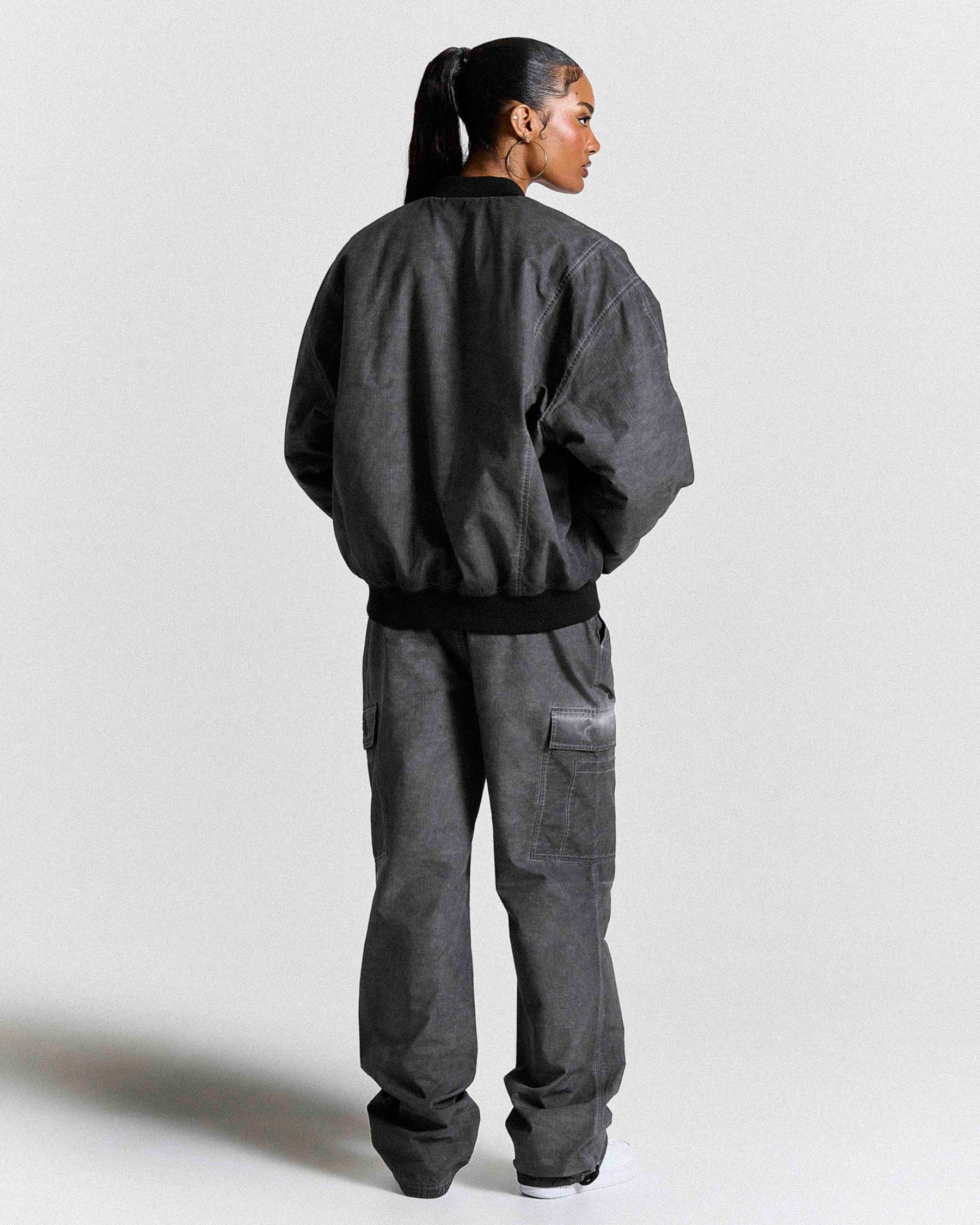 Cast Ripstop Varsity Jacket - Washed Black