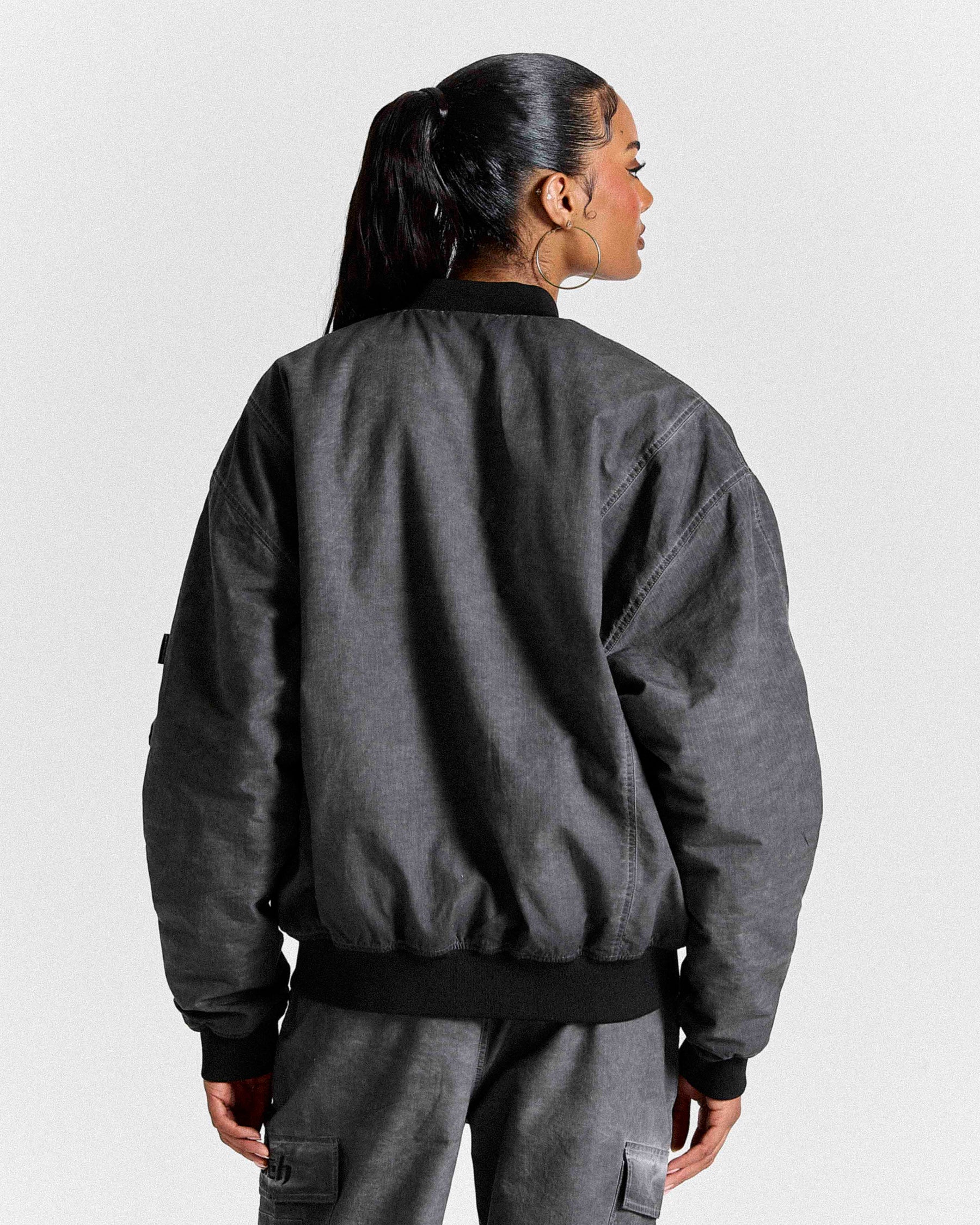 Cast Ripstop Varsity Jacket - Washed Black