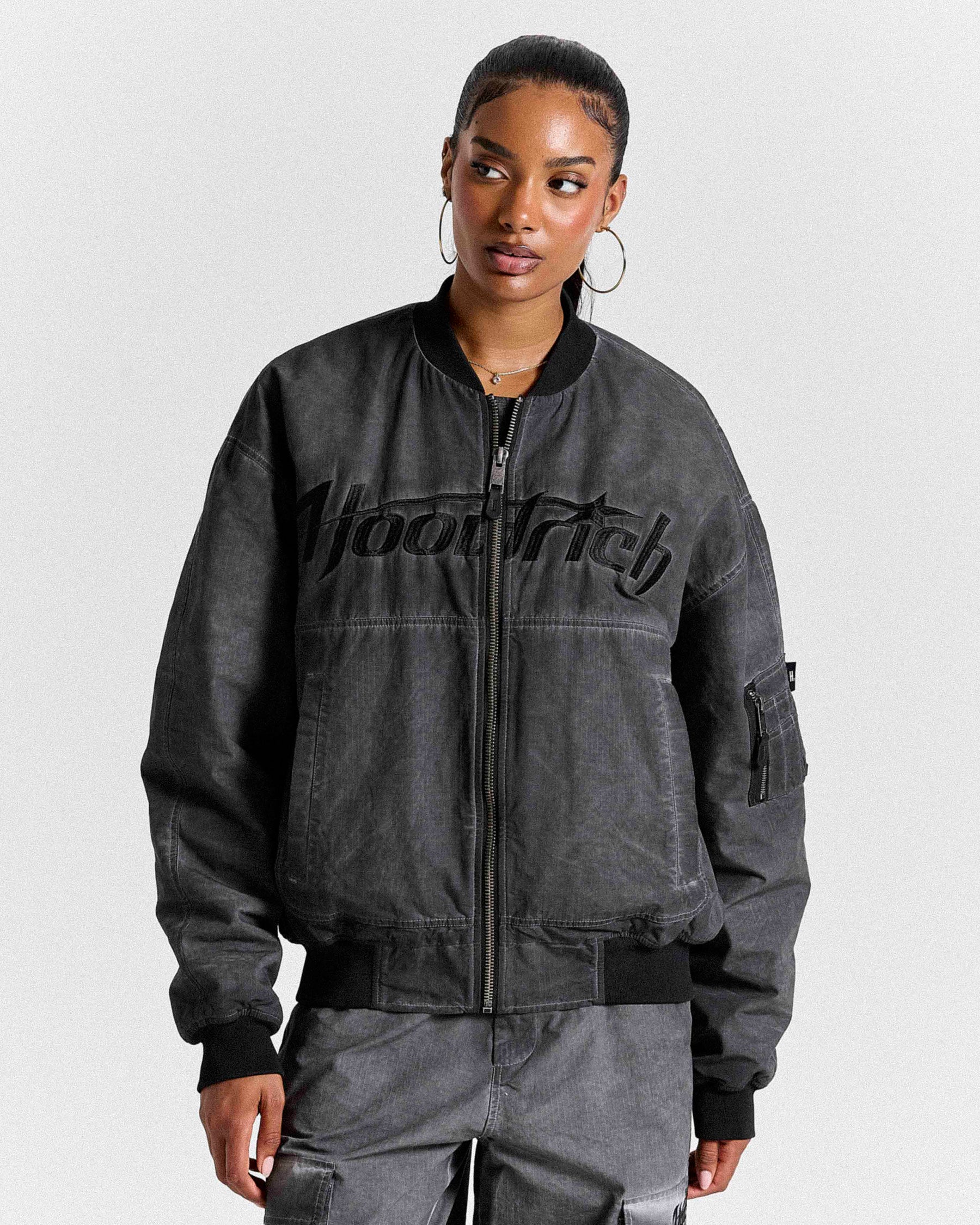 Cast Ripstop Varsity Jacket - Washed Black
