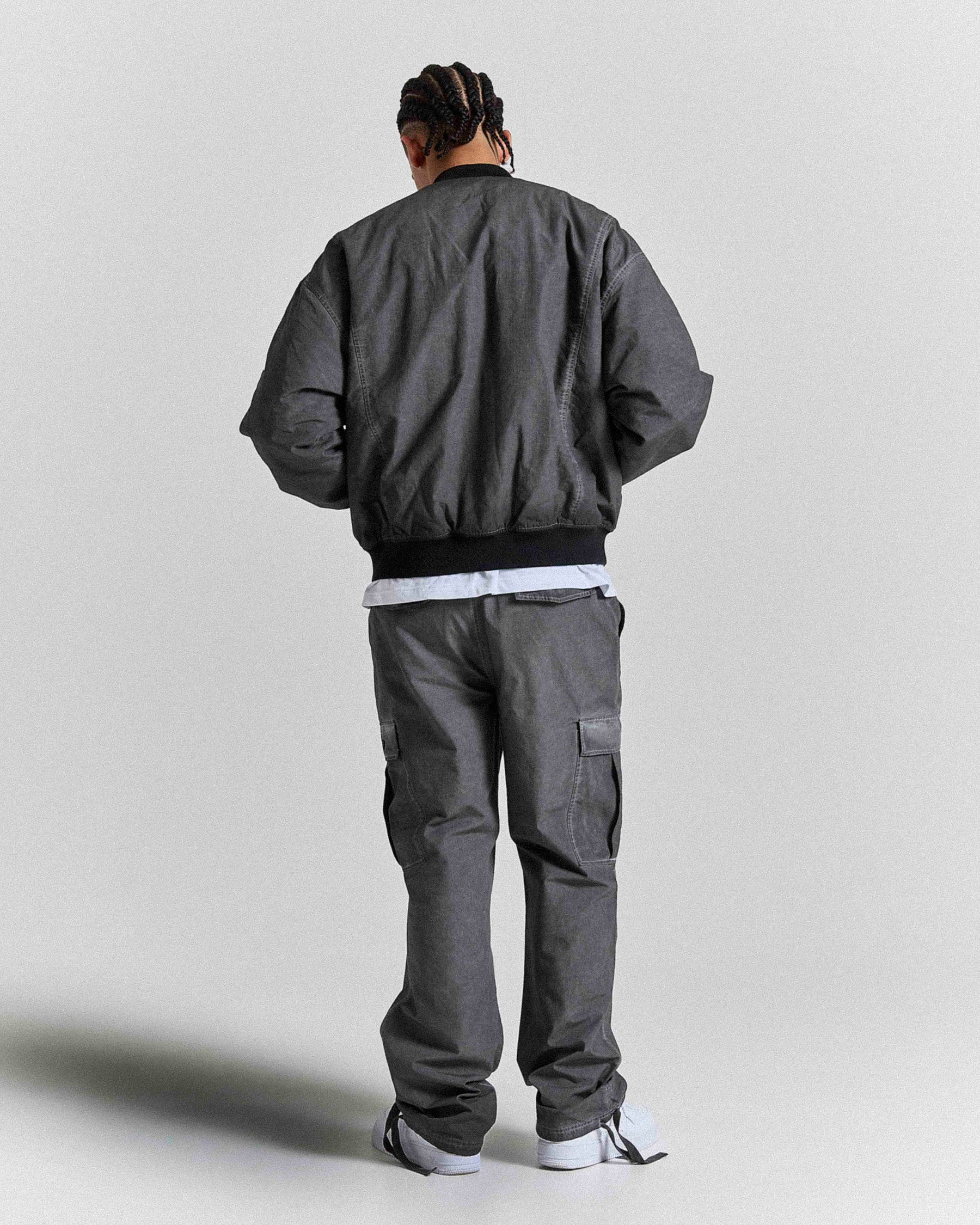 Cast Ripstop Varsity Jacket - Washed Black