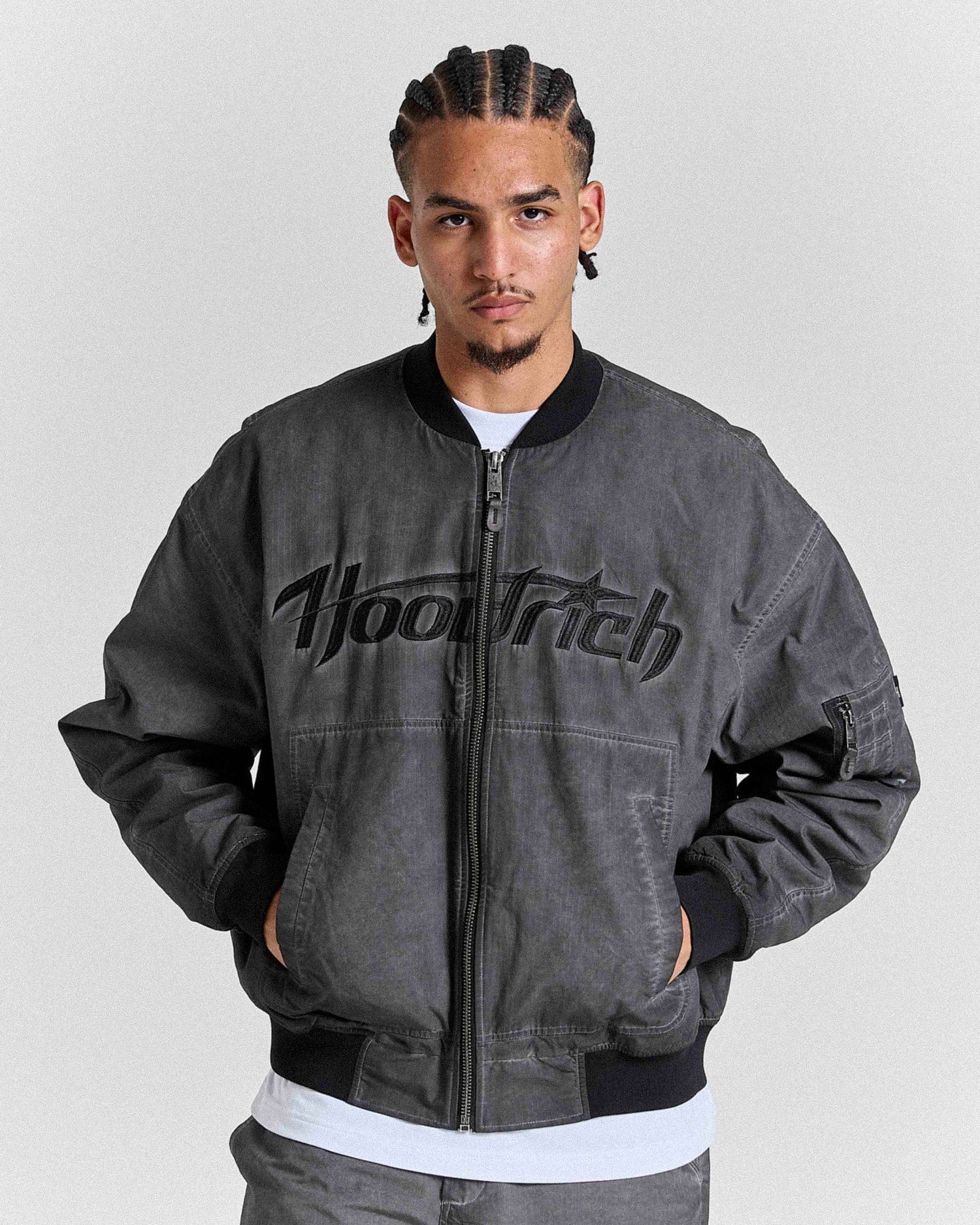 Cast Ripstop Varsity Jacket - Washed Black