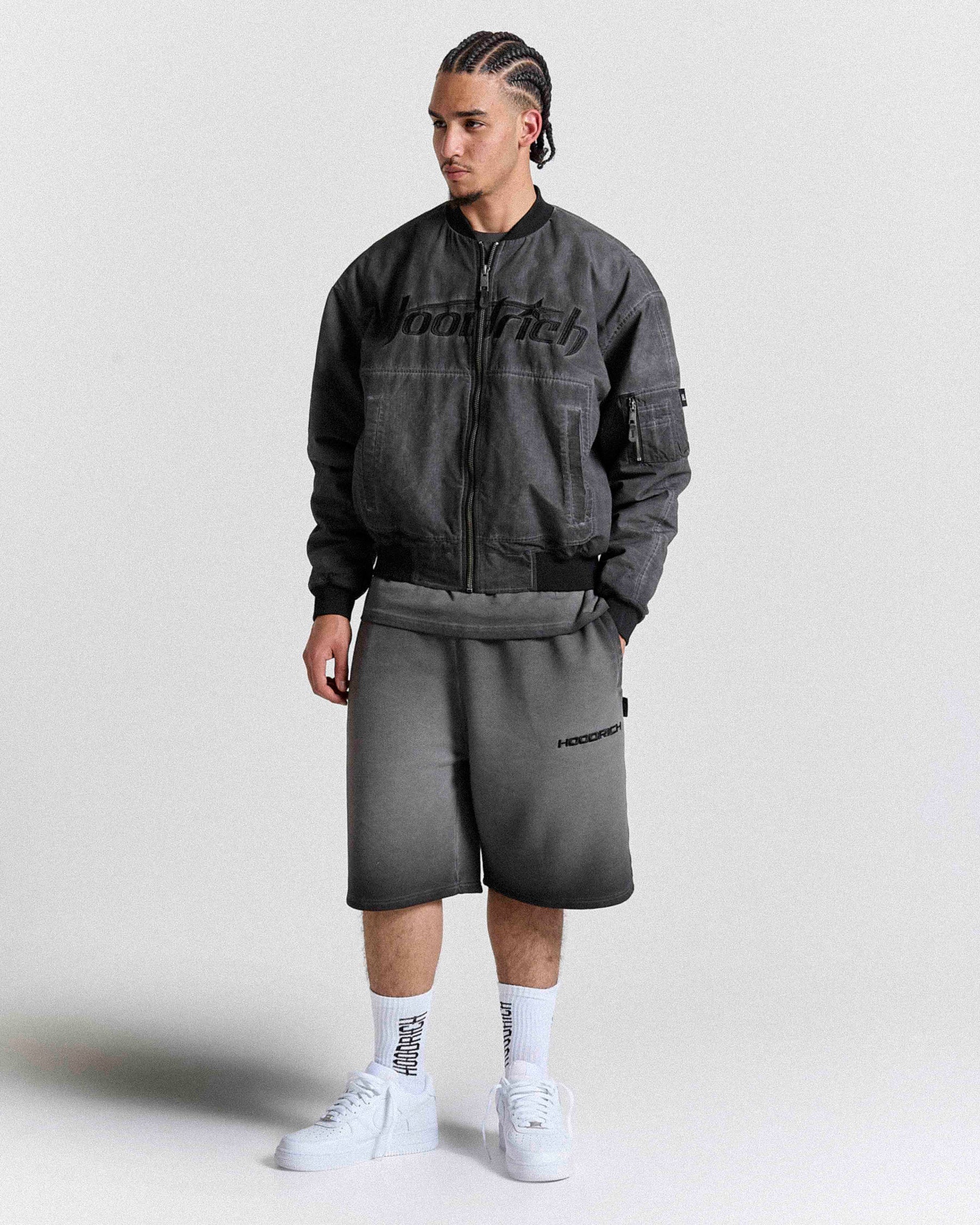 Cast Ripstop Varsity Jacket - Washed Black