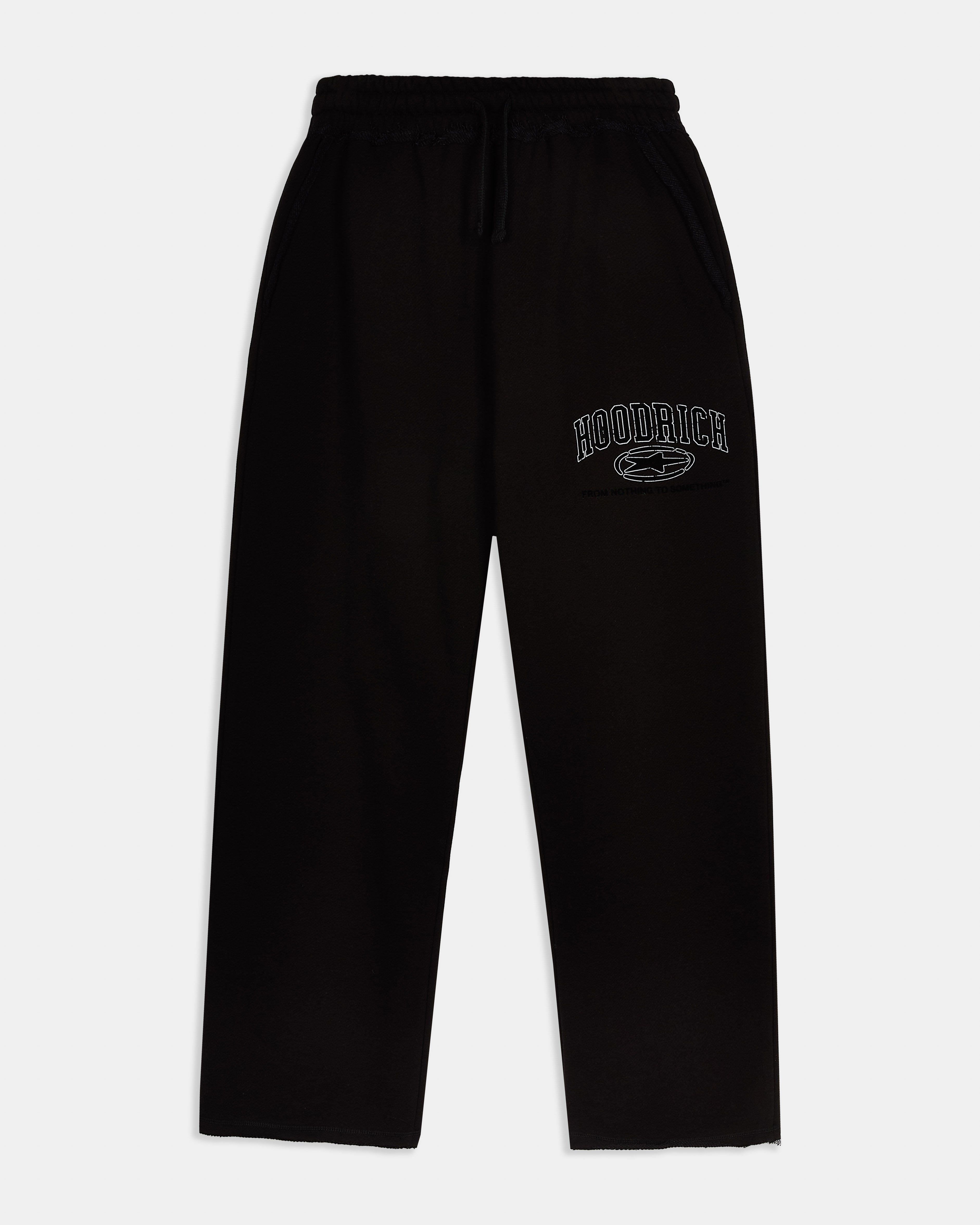 Fray Wide Leg Jogger - Black