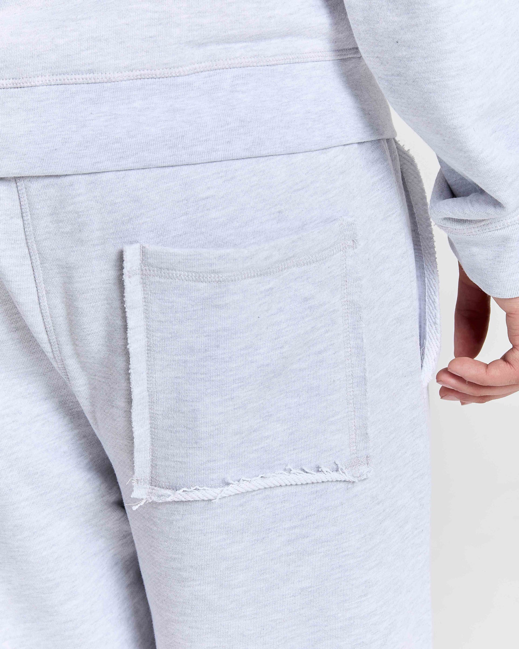 Fray Wide Leg Jogger - Grey Marl