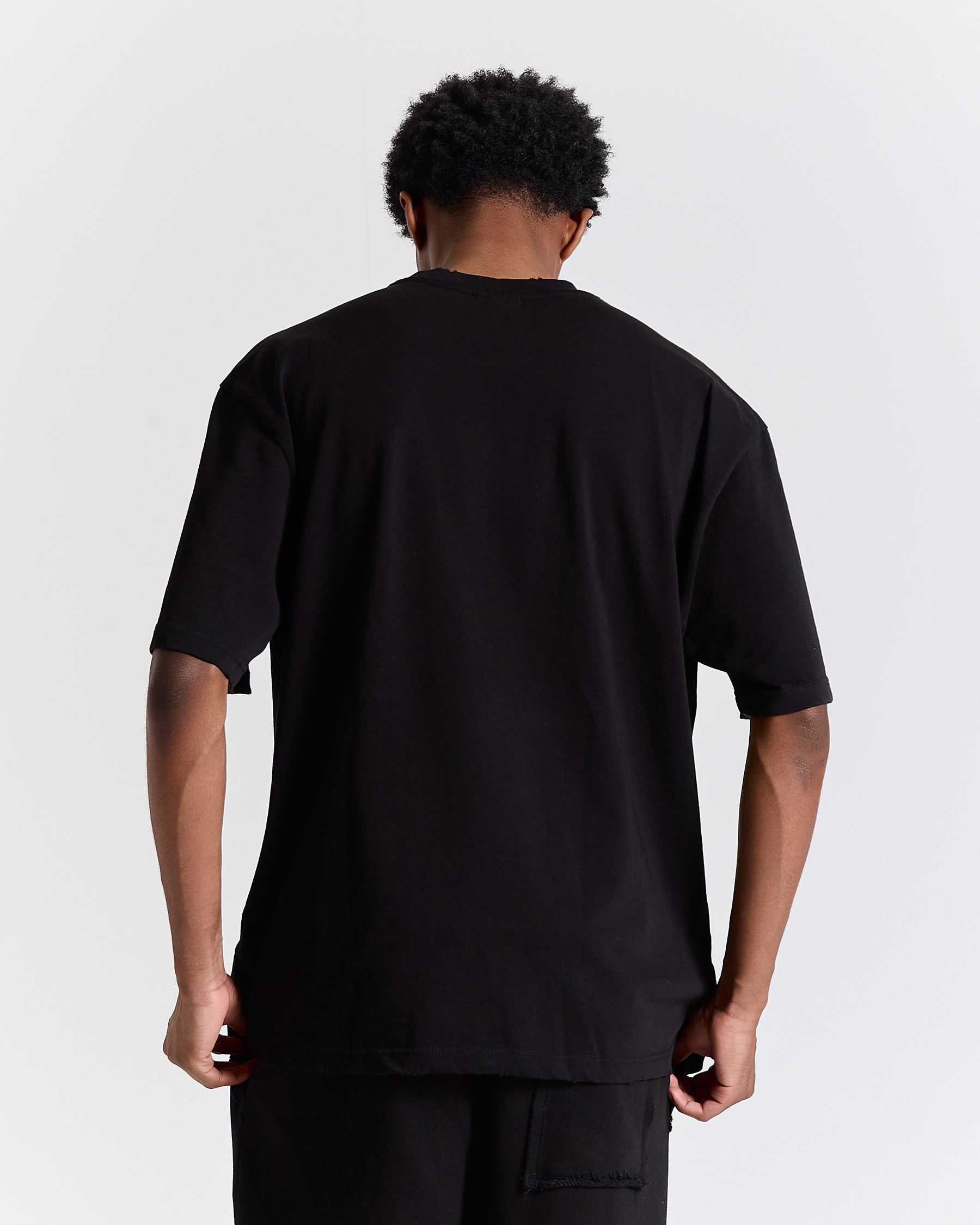 Fray Regular Fit Tee - Black
