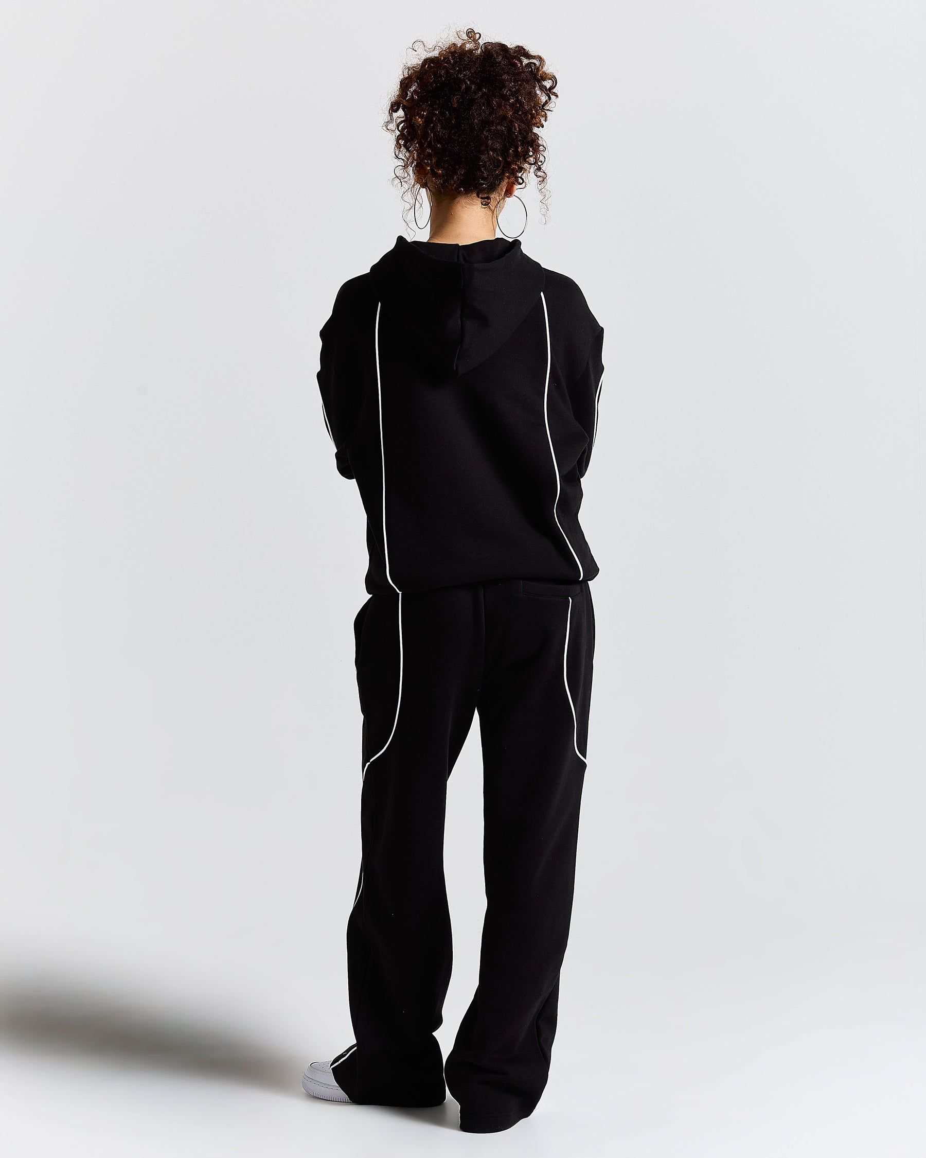 Trace Zip Relaxed Fit Hoodie - Black