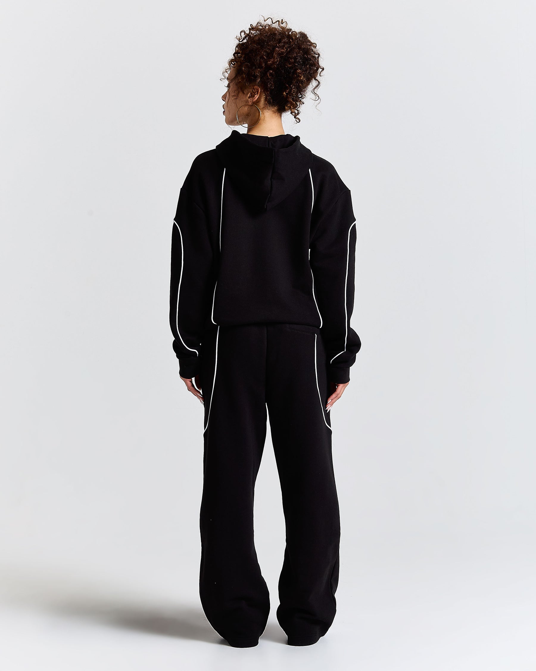 Trace Zip Relaxed Fit Hoodie - Black