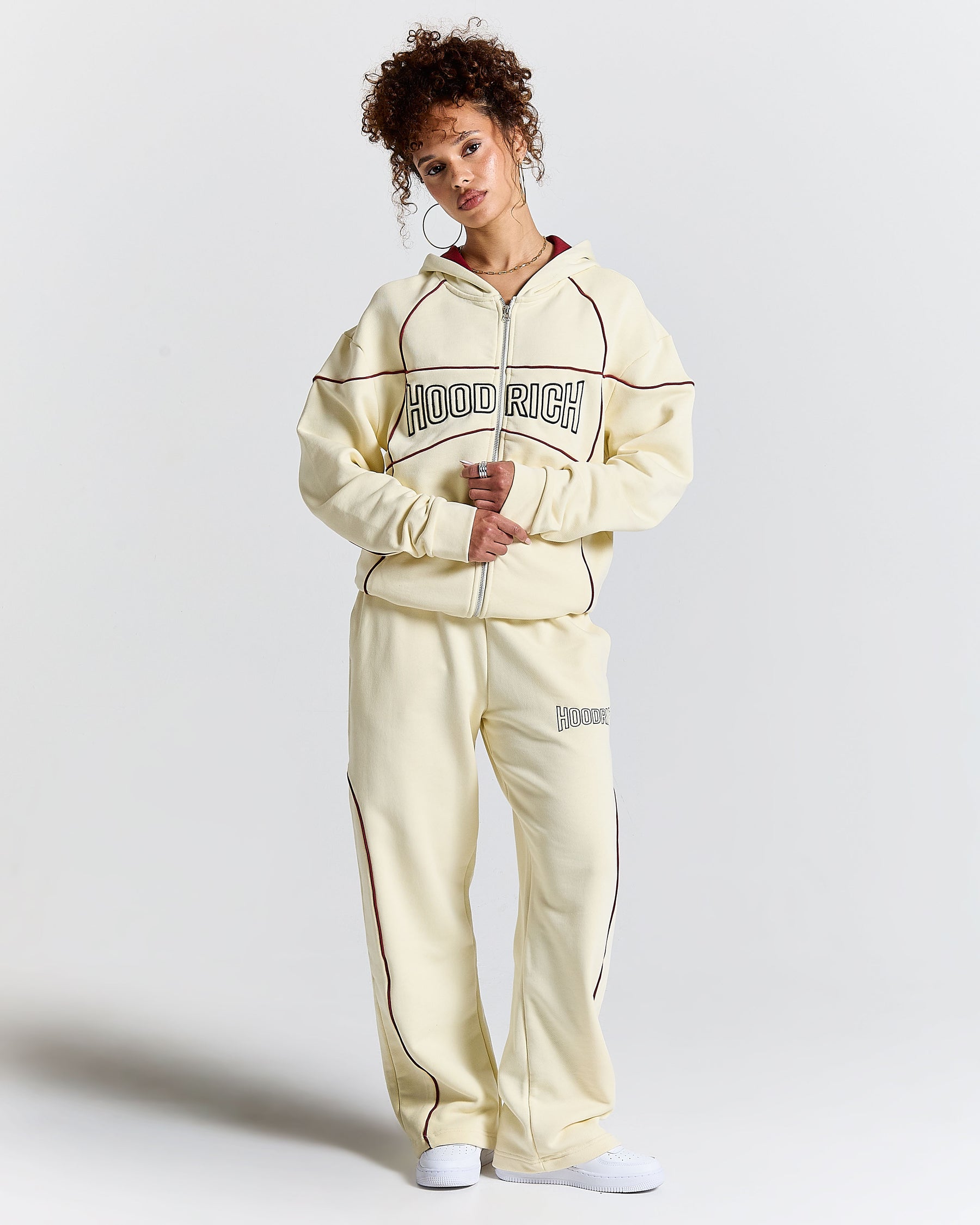 Trace Zip Relaxed Fit Hoodie - Ivory
