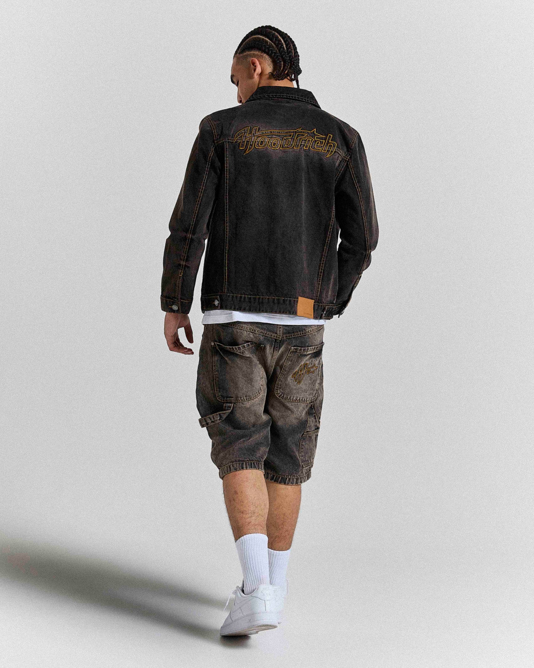 Shadow Rust Denim Trucker Jacket - Black Wash