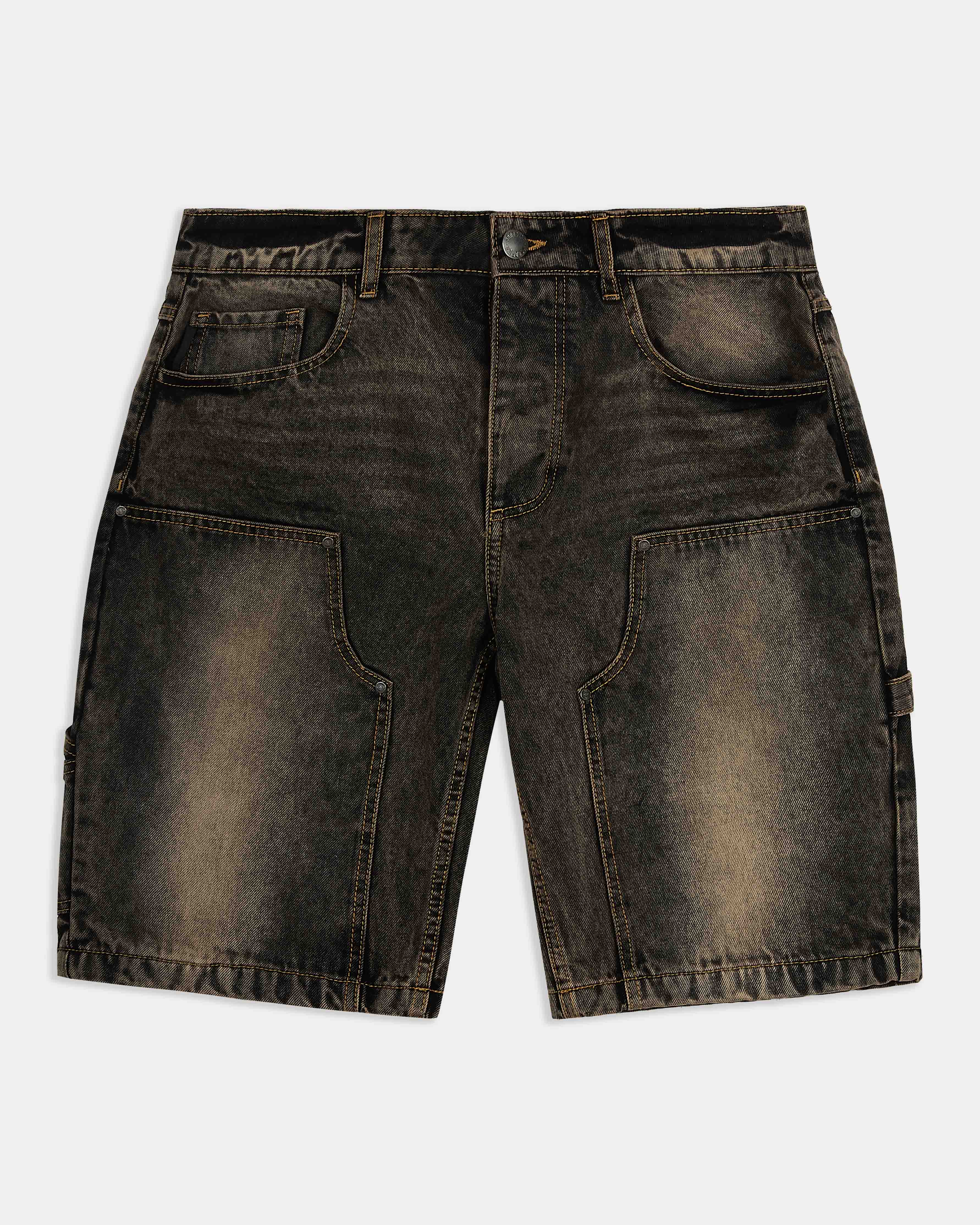 Shadow Rust Denim Carpenter Jorts - Black Wash