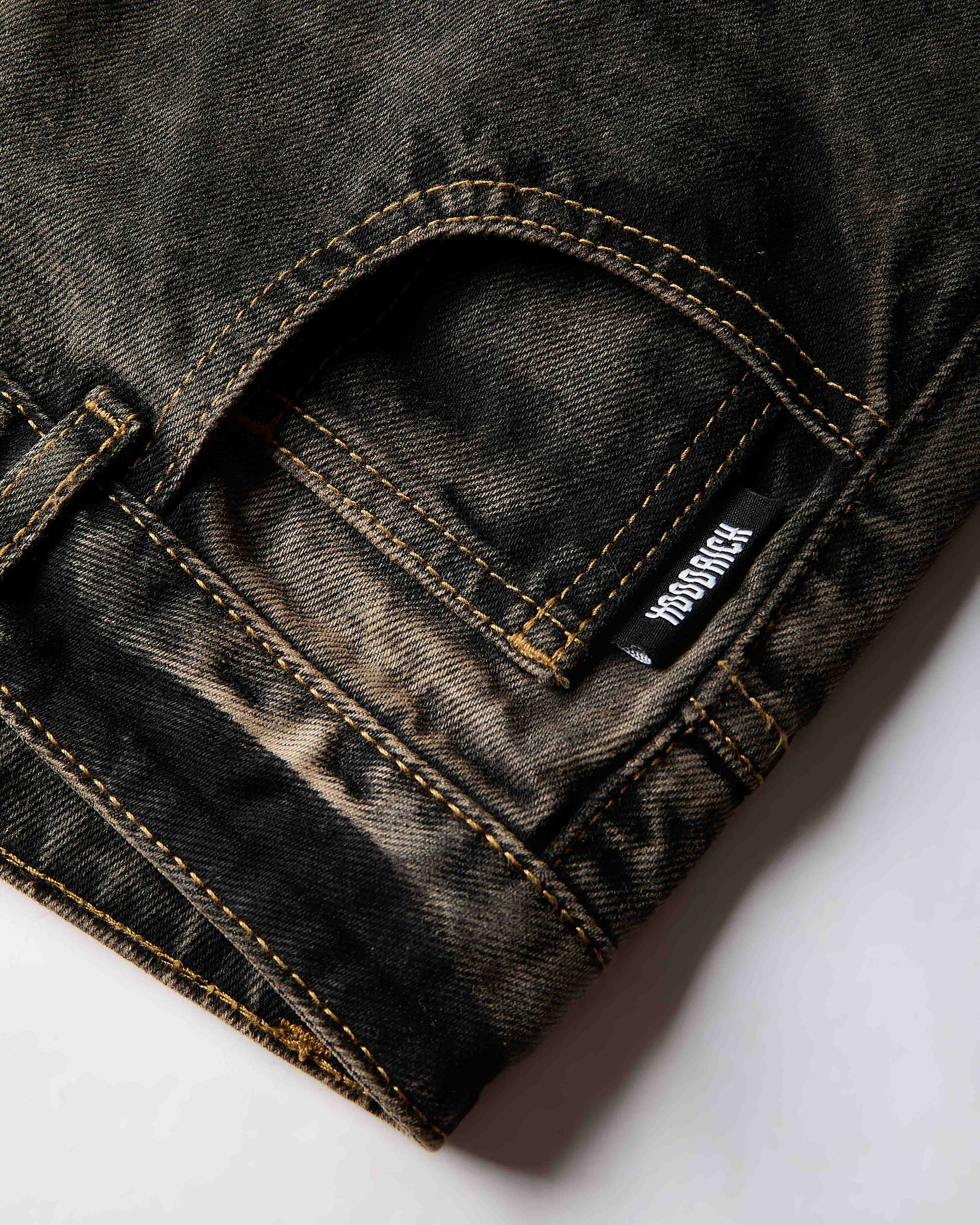 Shadow Rust Wide Leg Denim Jeans - Black Wash