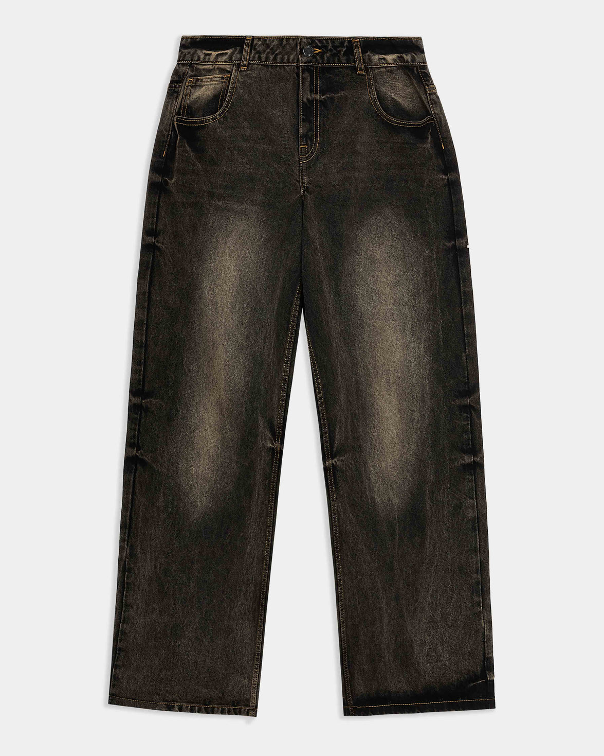 Shadow Rust Wide Leg Denim Jeans - Black Wash