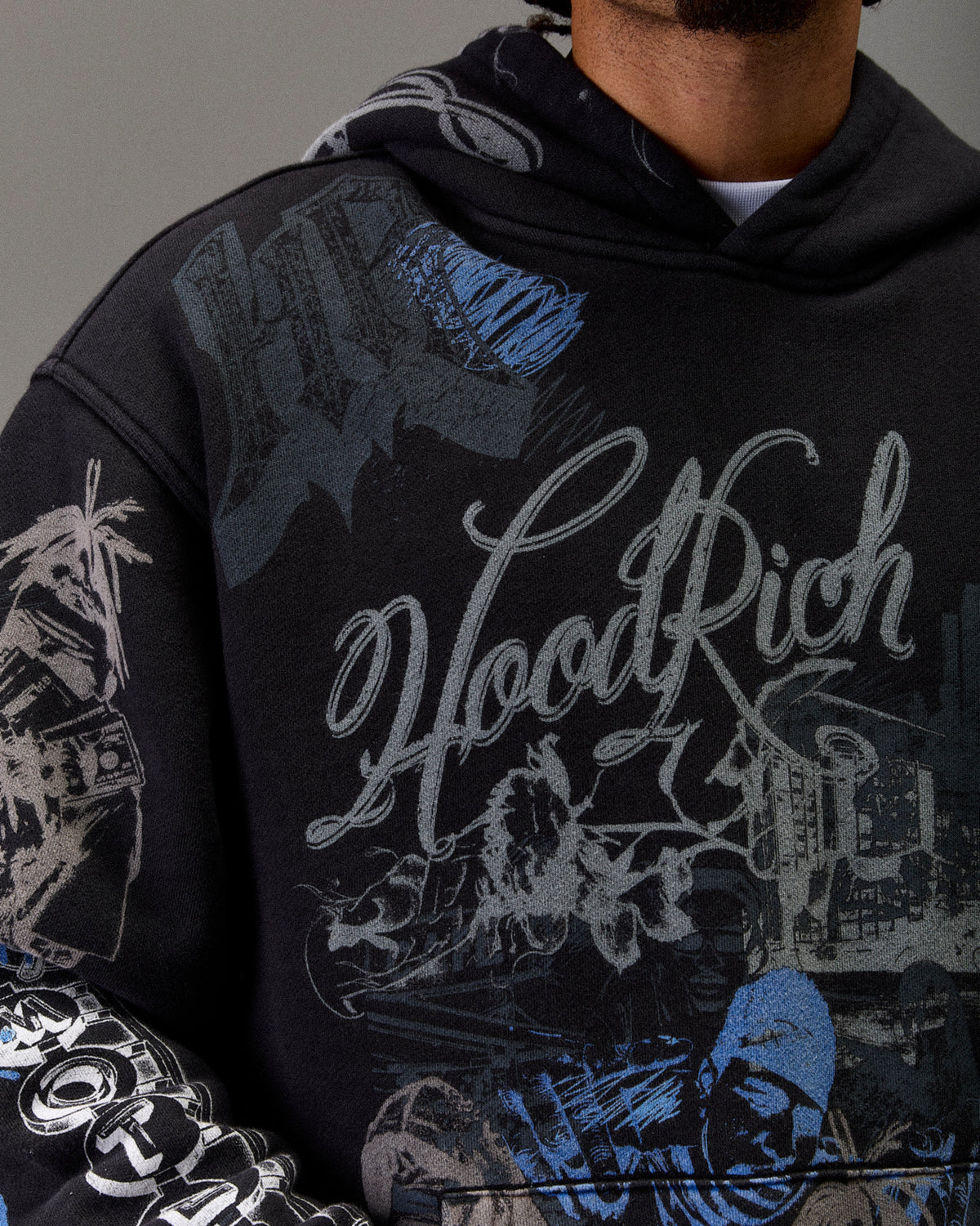 The Winner's Circle Oversized Hoodie - Black Wash