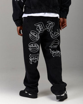 The Winner's Circle Denim Trousers - Black/White