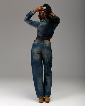 The Winner's Circle Snowdrift Wide Leg Jeans - Dirty Wash